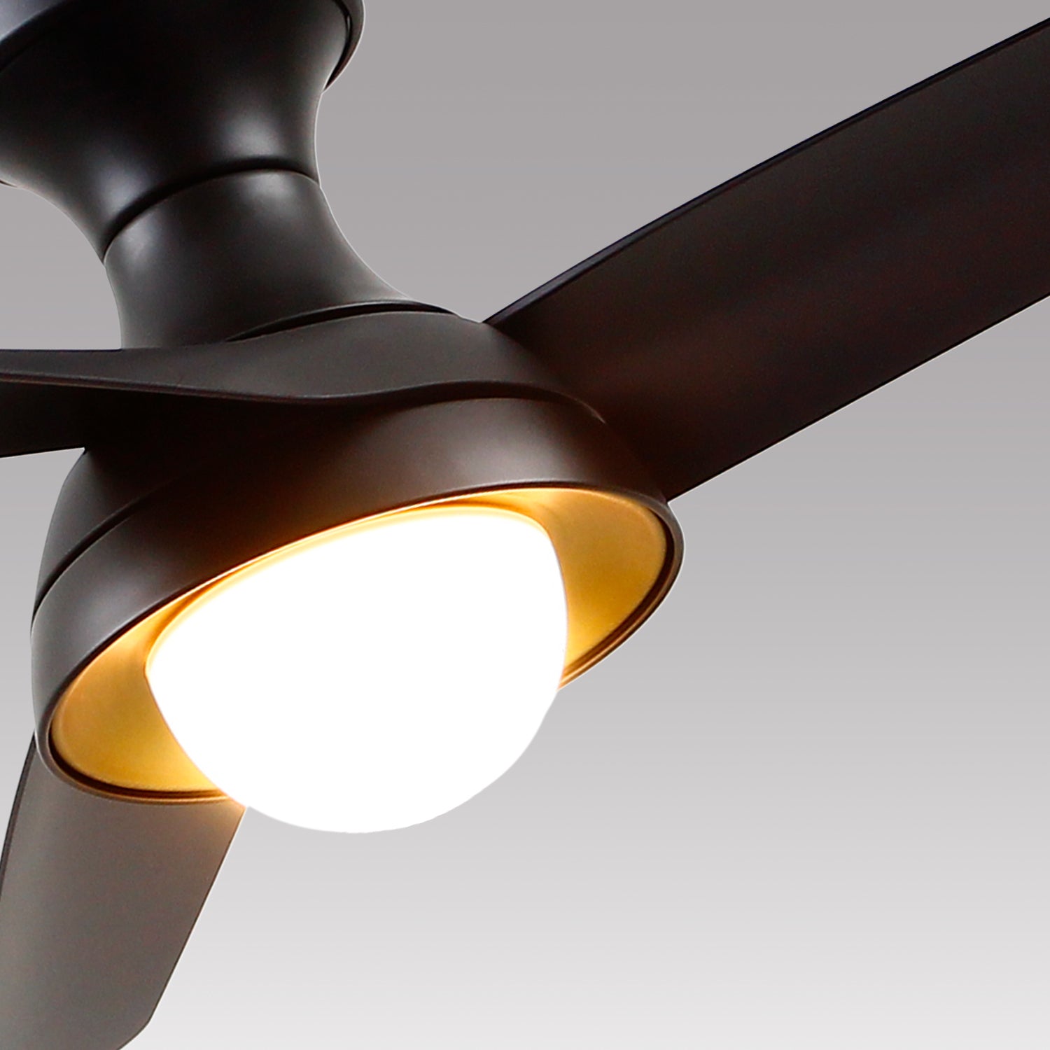 Rubio-H 54-in Matte Black Reversible DC LED Ceiling Fan