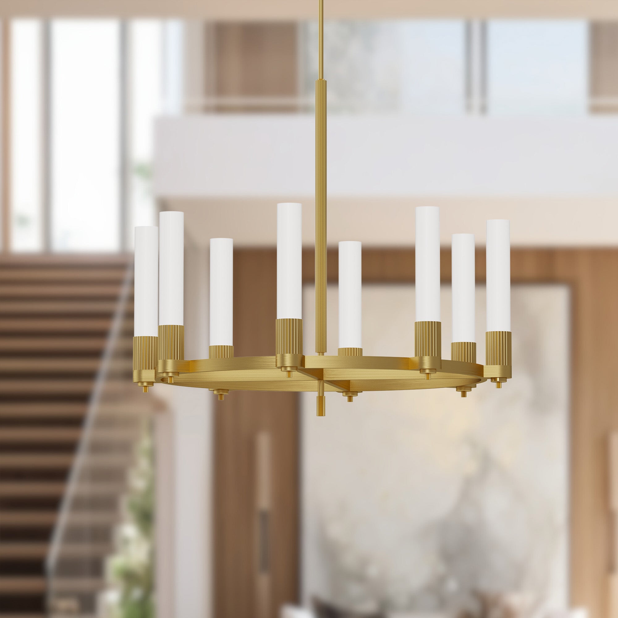 Rue 38-in Steel Chandelier