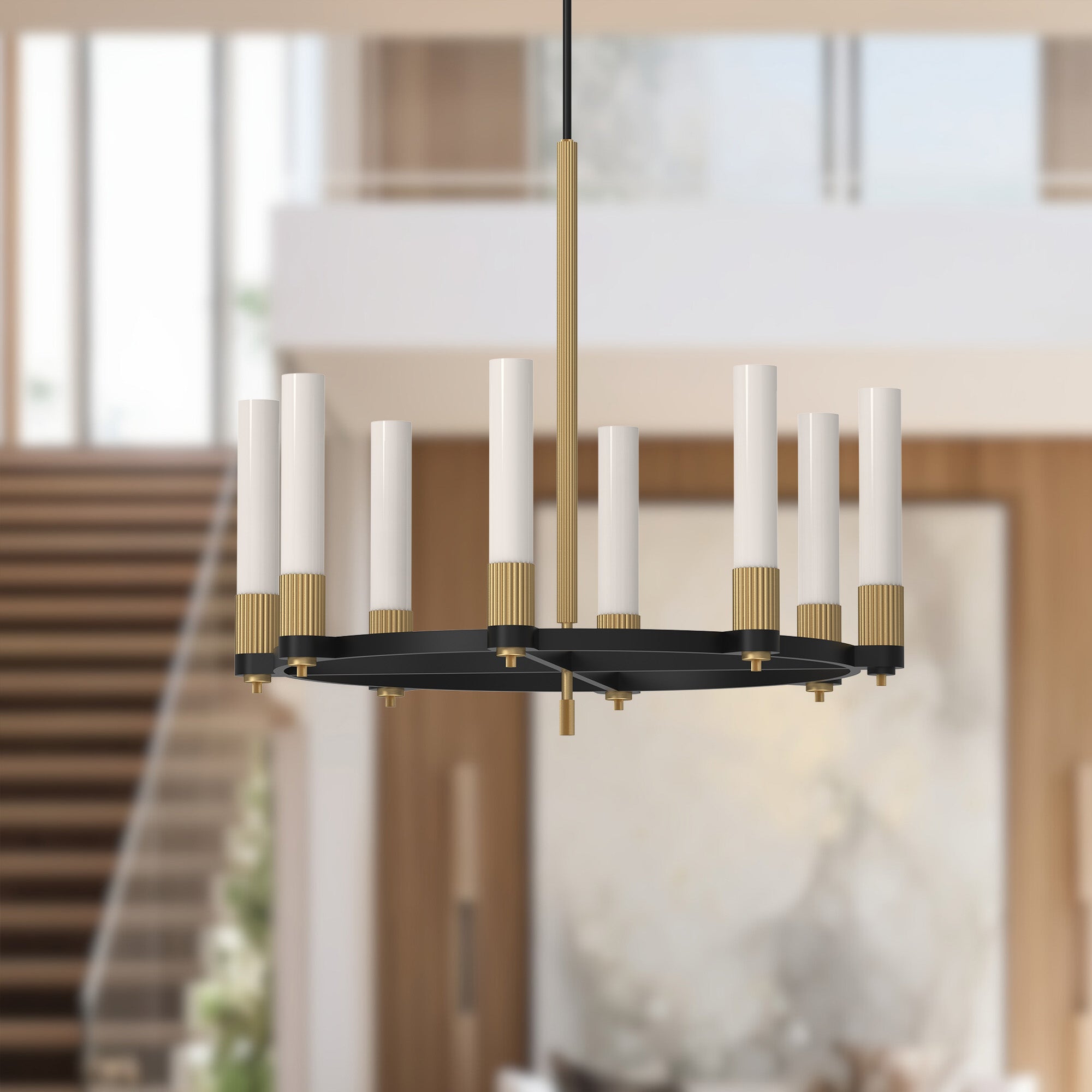 Rue 38-in Steel Chandelier