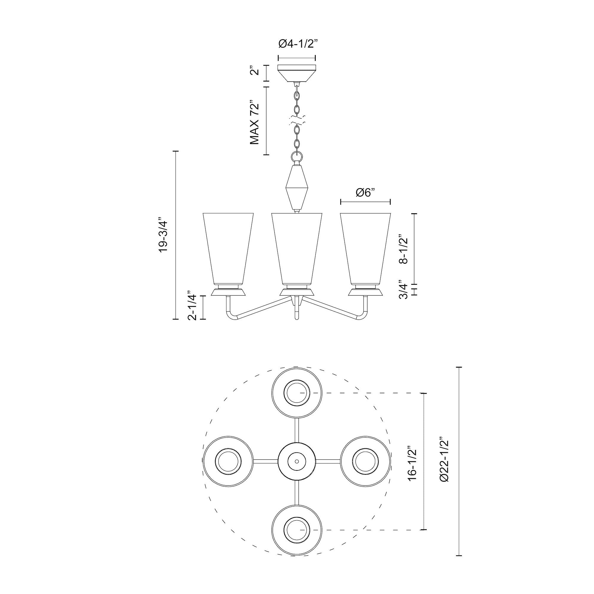 Salem 23-in Steel Chandelier