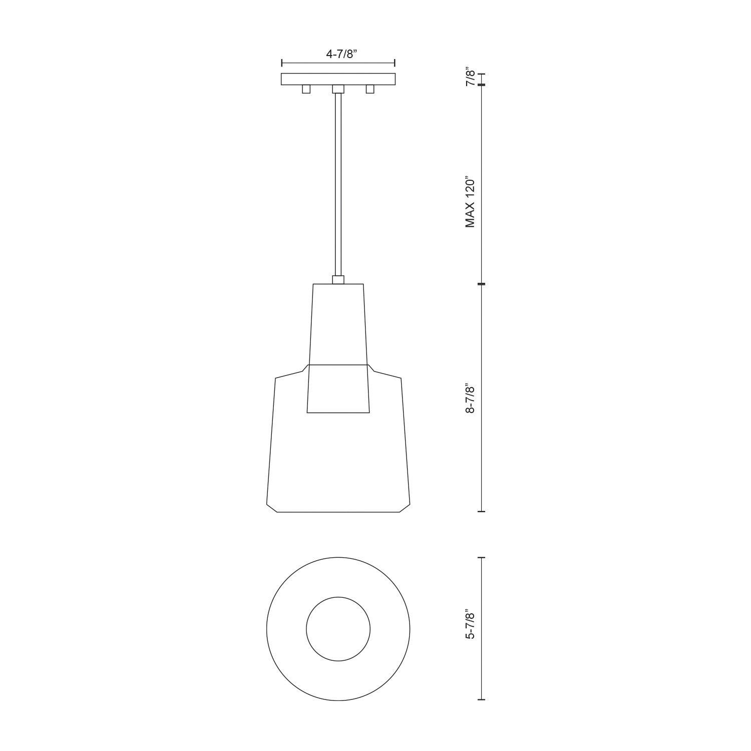 Samson 6-in Steel Pendant