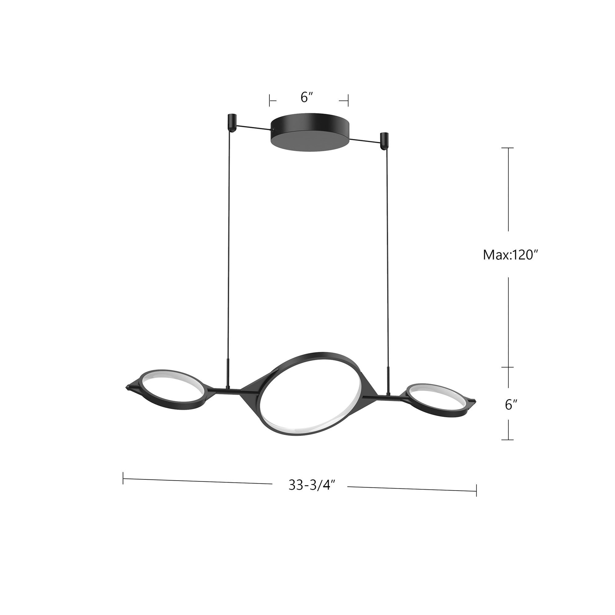 Serif 34-in Aluminum Linear Pendant
