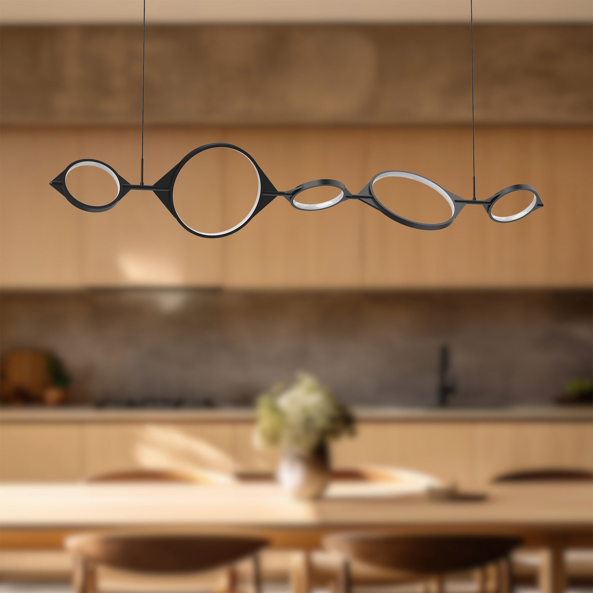 Serif 57-in Aluminum Linear Pendant