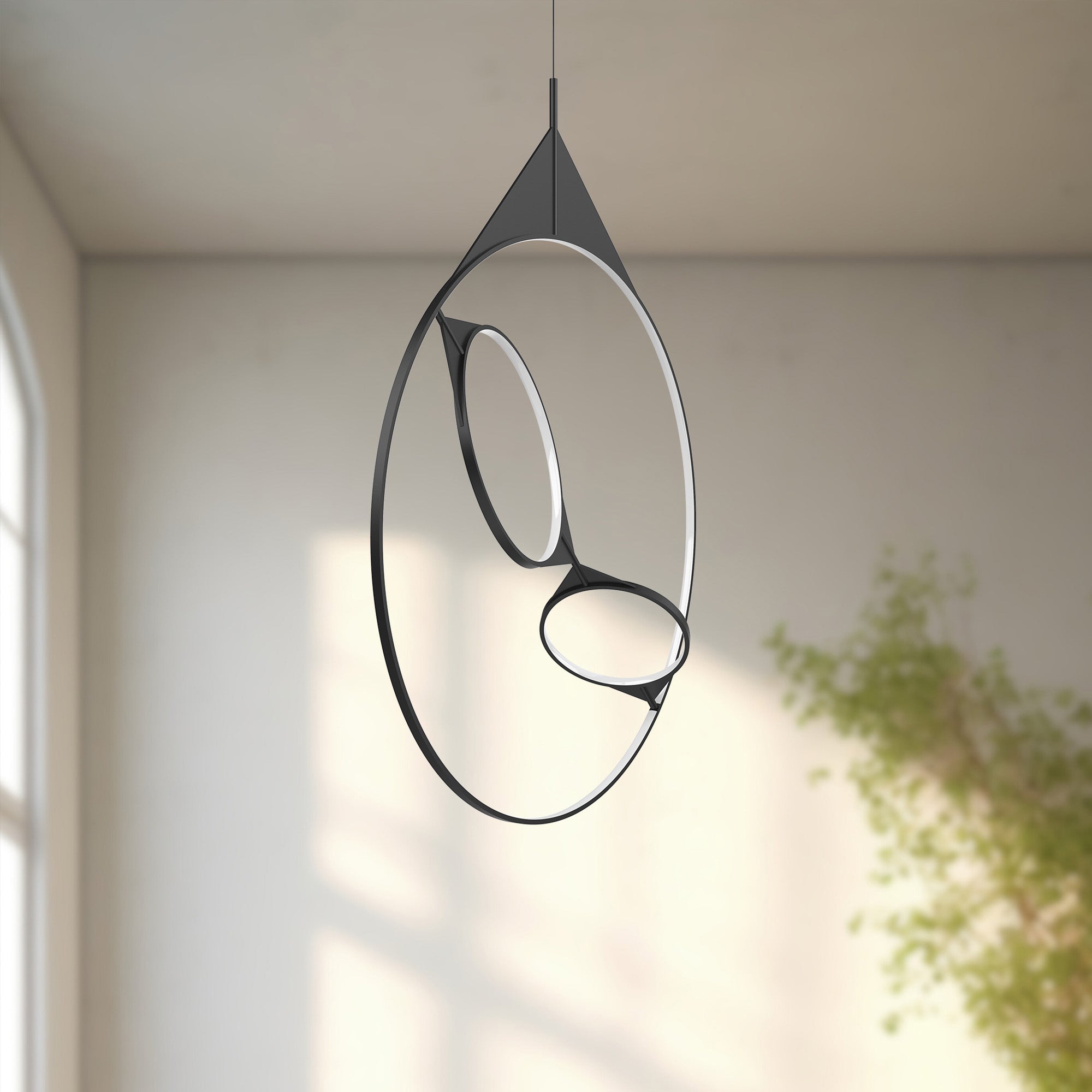 Serif 36-in Dimmable Black LED Pendant