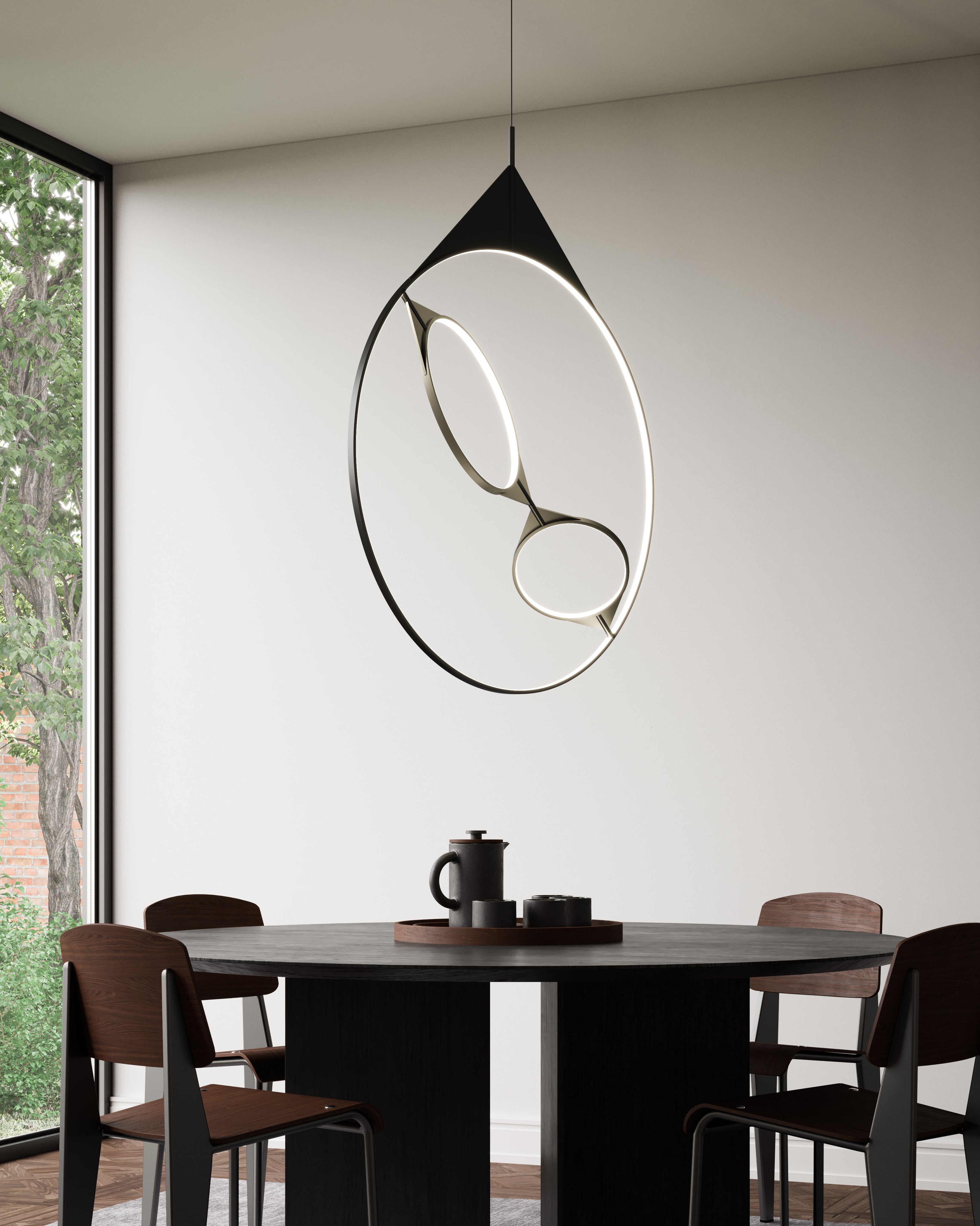 Serif 36-in Dimmable Black LED Pendant