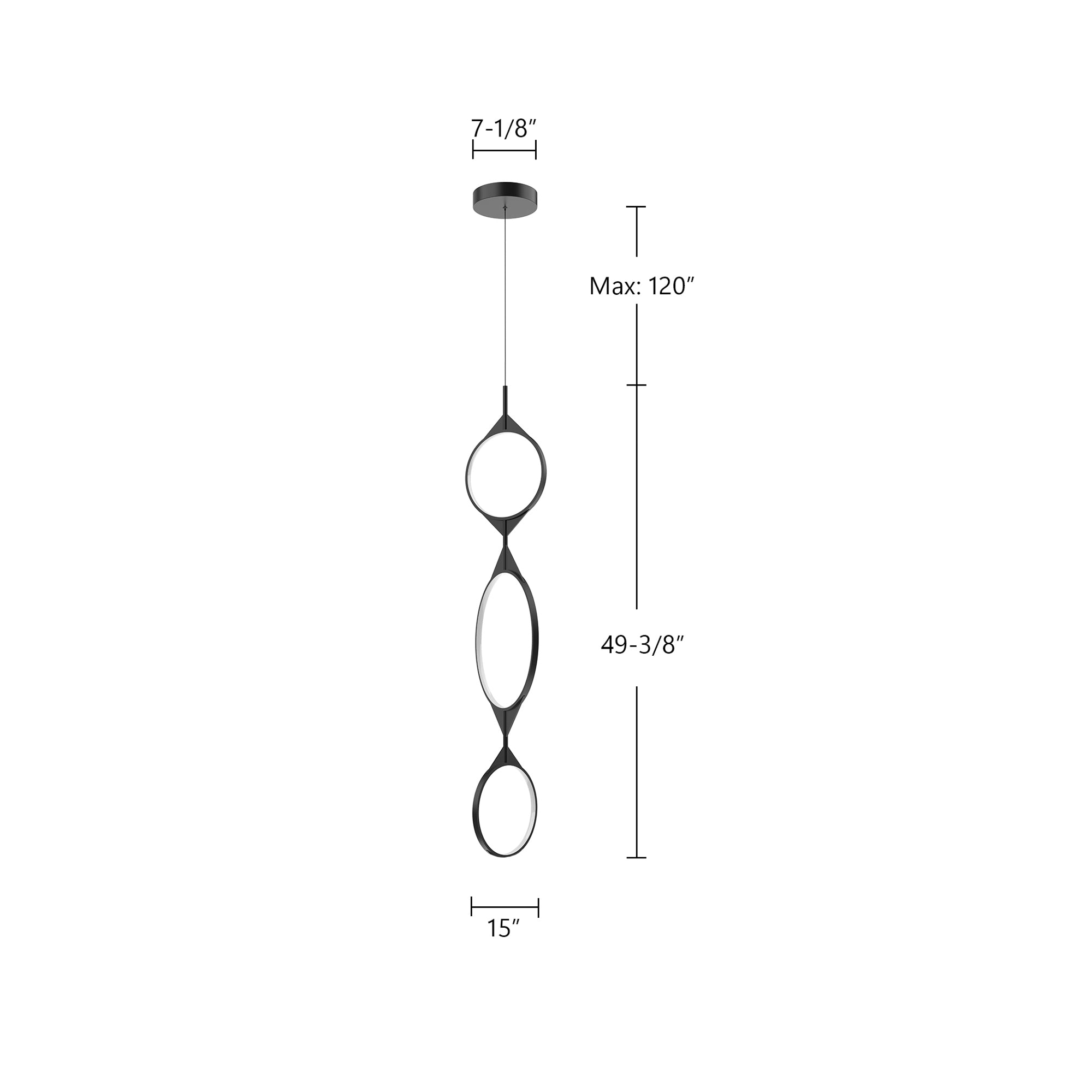 Serif 53-in Aluminum Pendant