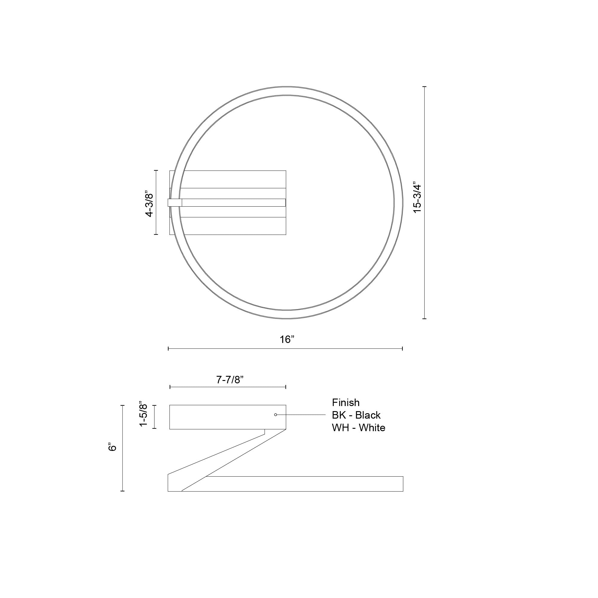 Roda 16-in Aluminum Semi-Flush Mount