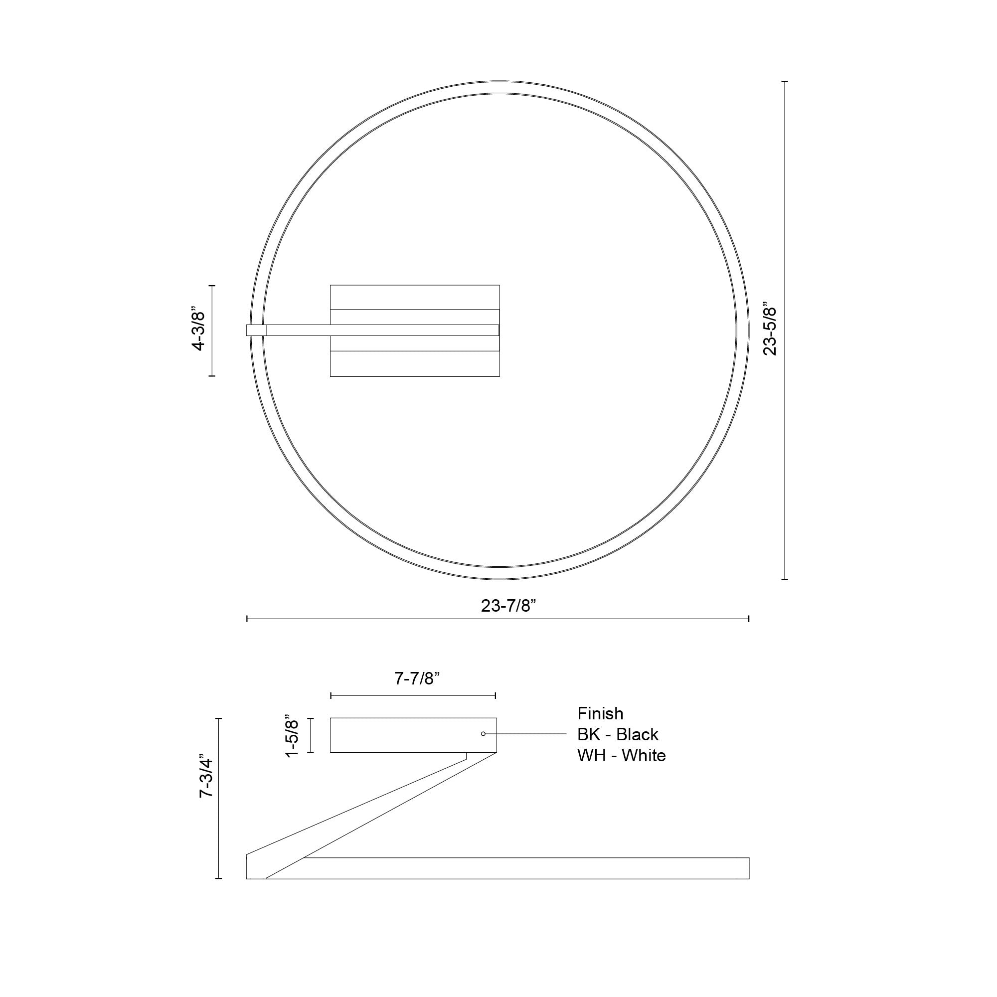 Roda 24-in Aluminum Semi-Flush Mount