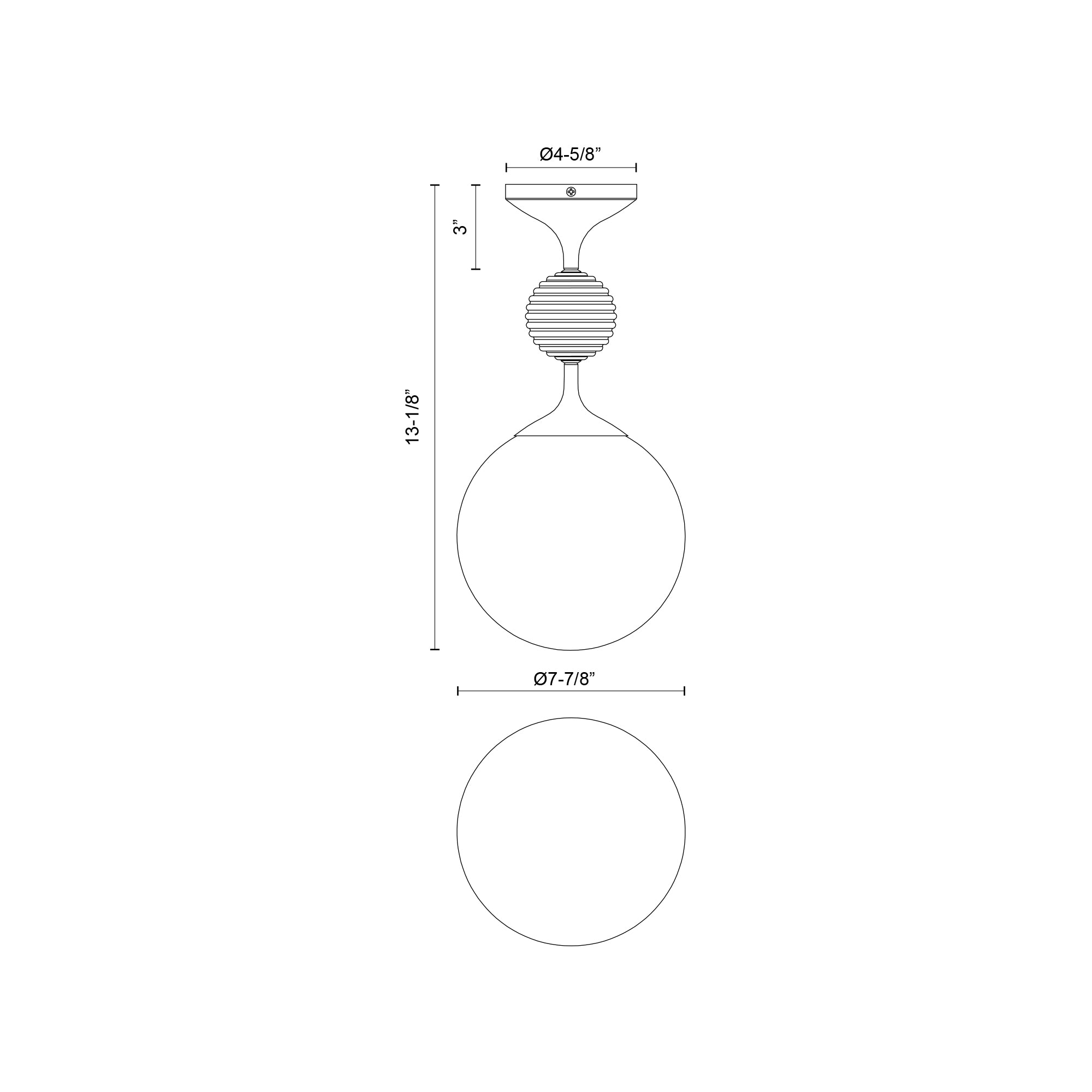 Celia 8-in Steel Semi-Flush Mount