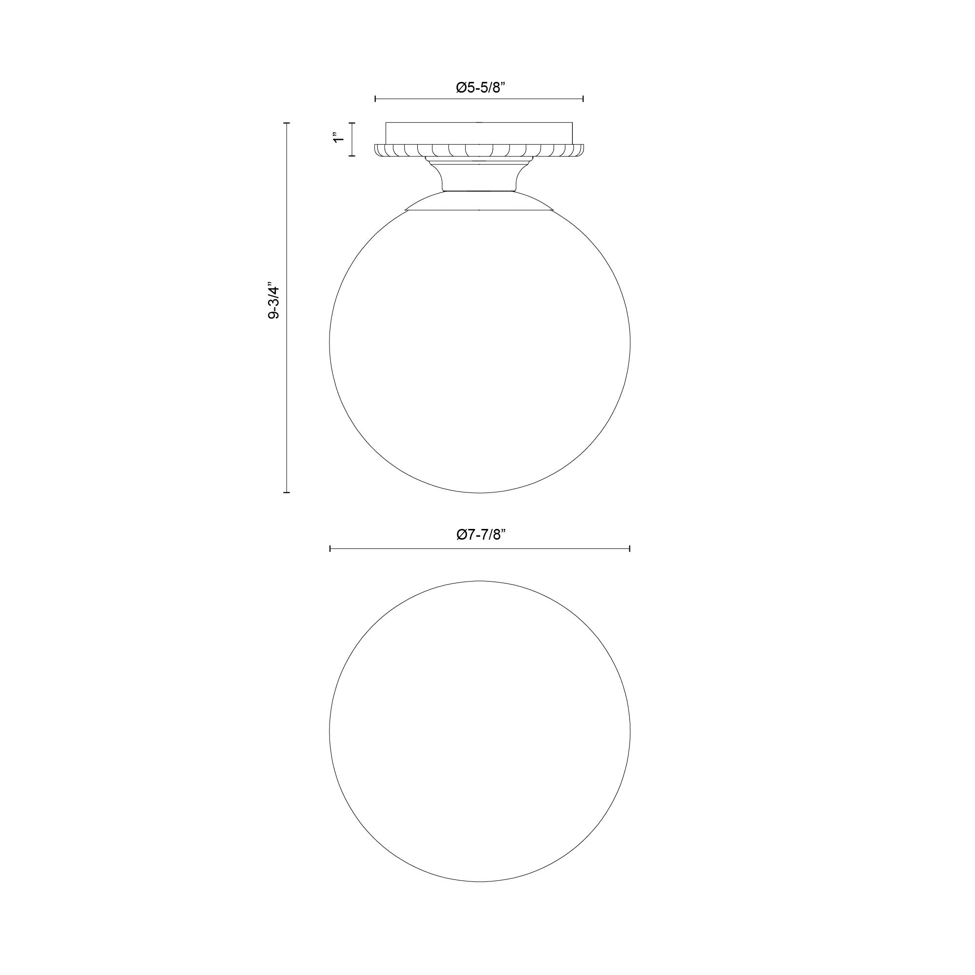 Otis 8-in Steel Semi-Flush Mount
