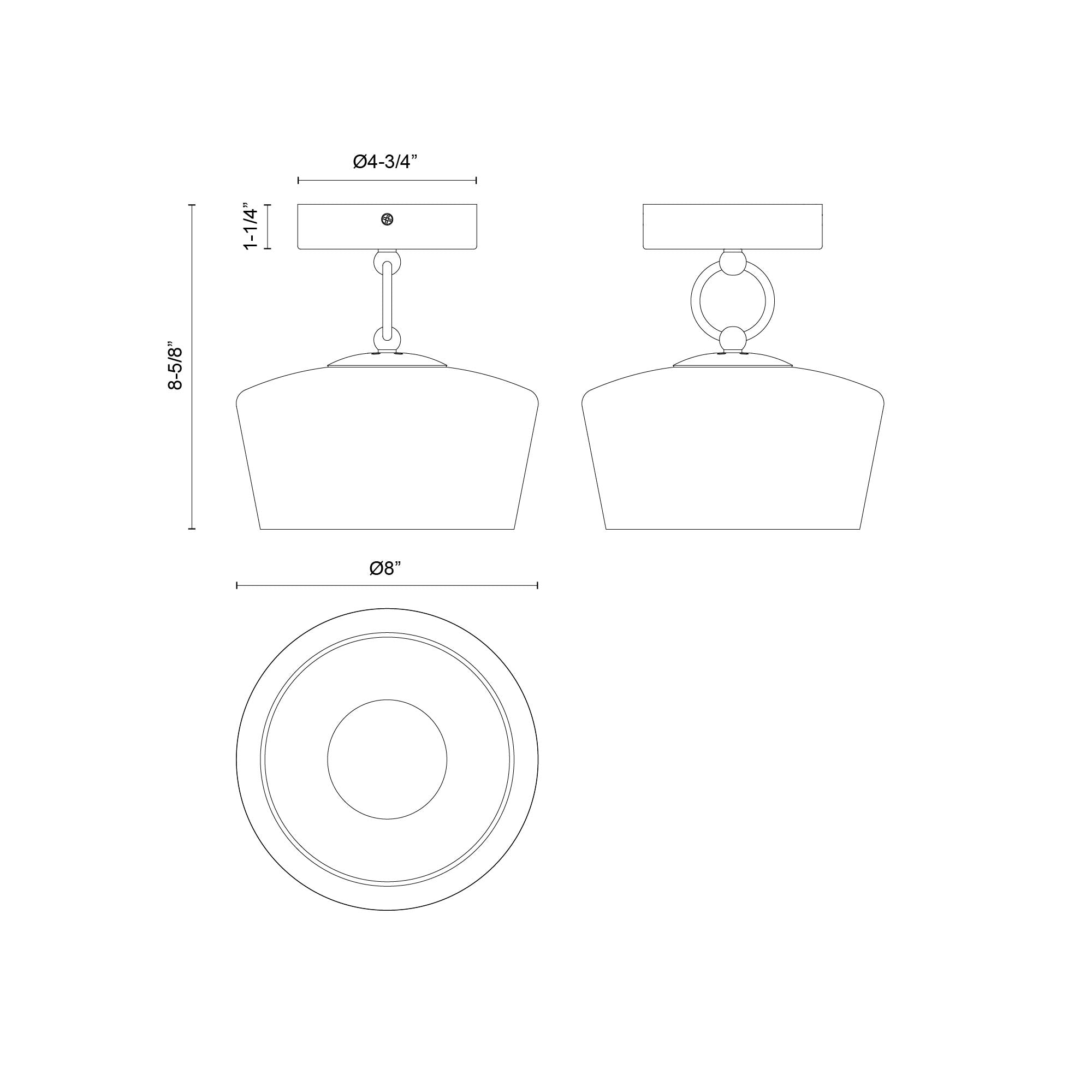 Leota 8-in Steel Semi-Flush Mount