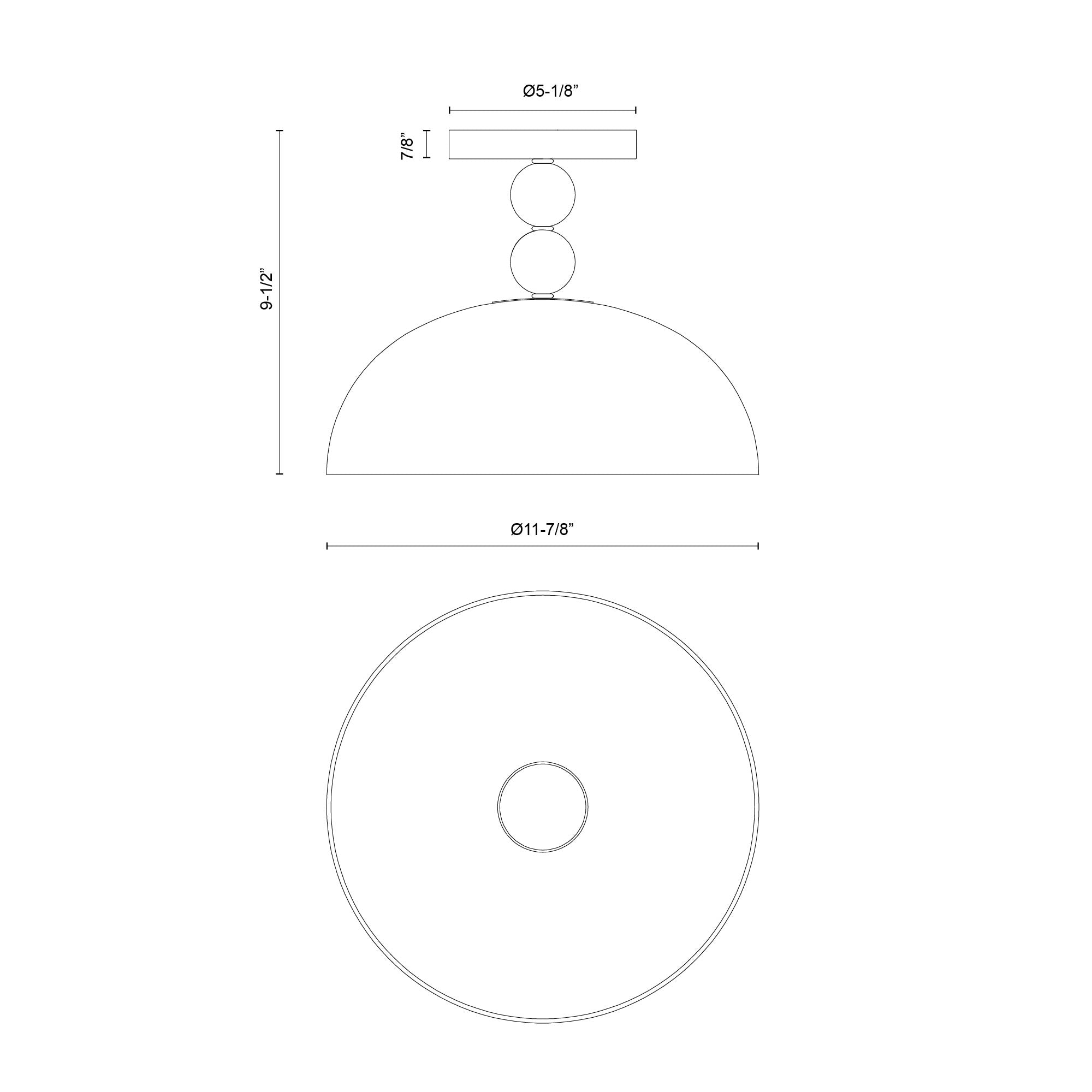 Paisley 12-in Steel Semi-Flush Mount