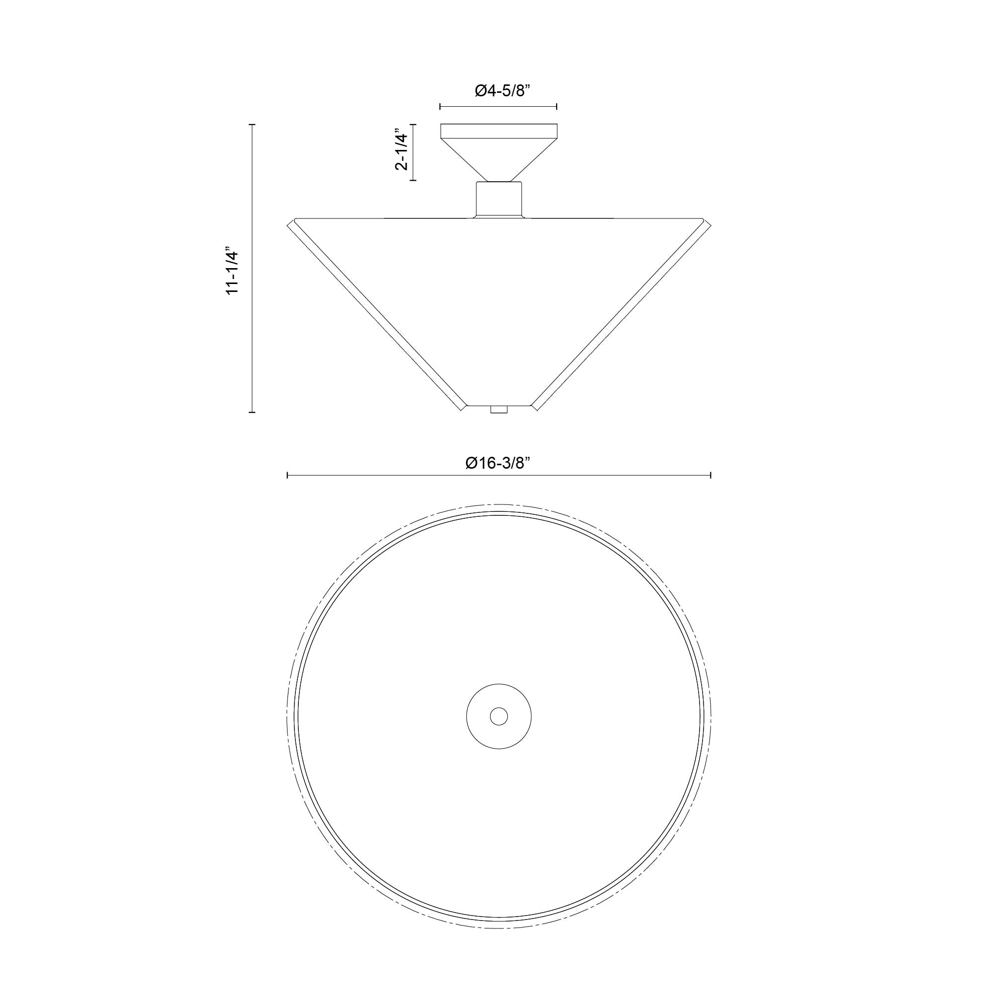 Bridgette 16-in Steel Semi-Flush Mount