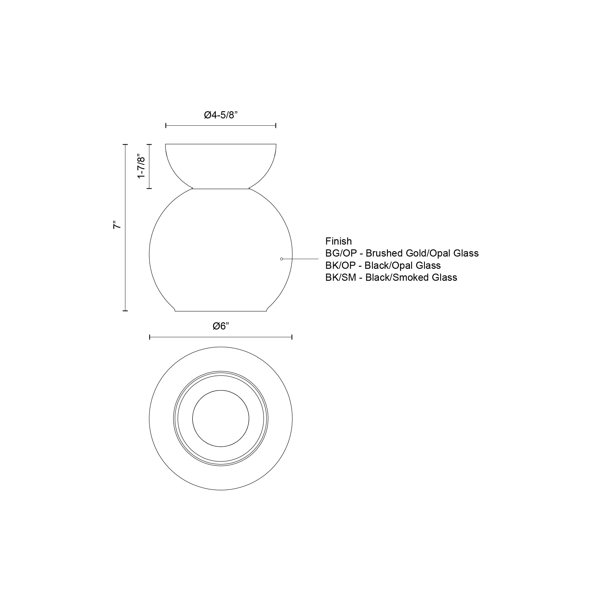 Arcadia 6-in Steel Semi-Flush Mount