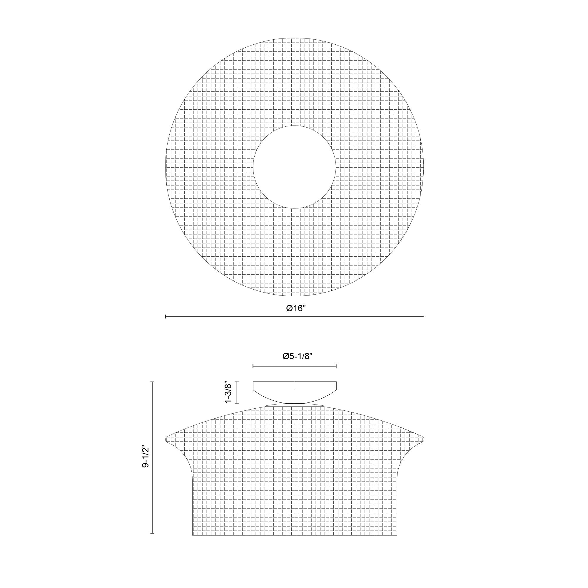 Kai 16-in Steel Semi-Flush Mount