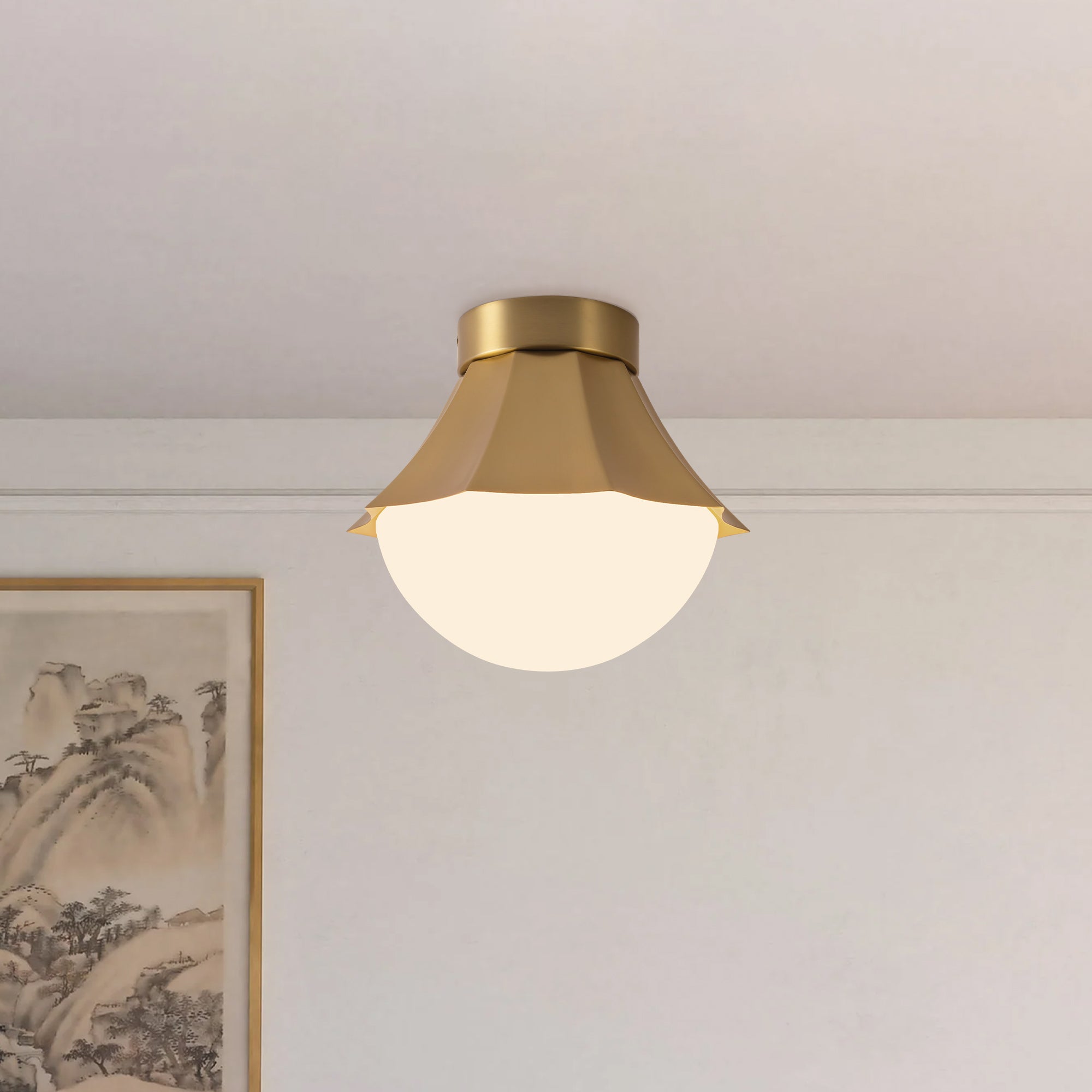 Shelton 12-in Steel Semi-Flush Mount