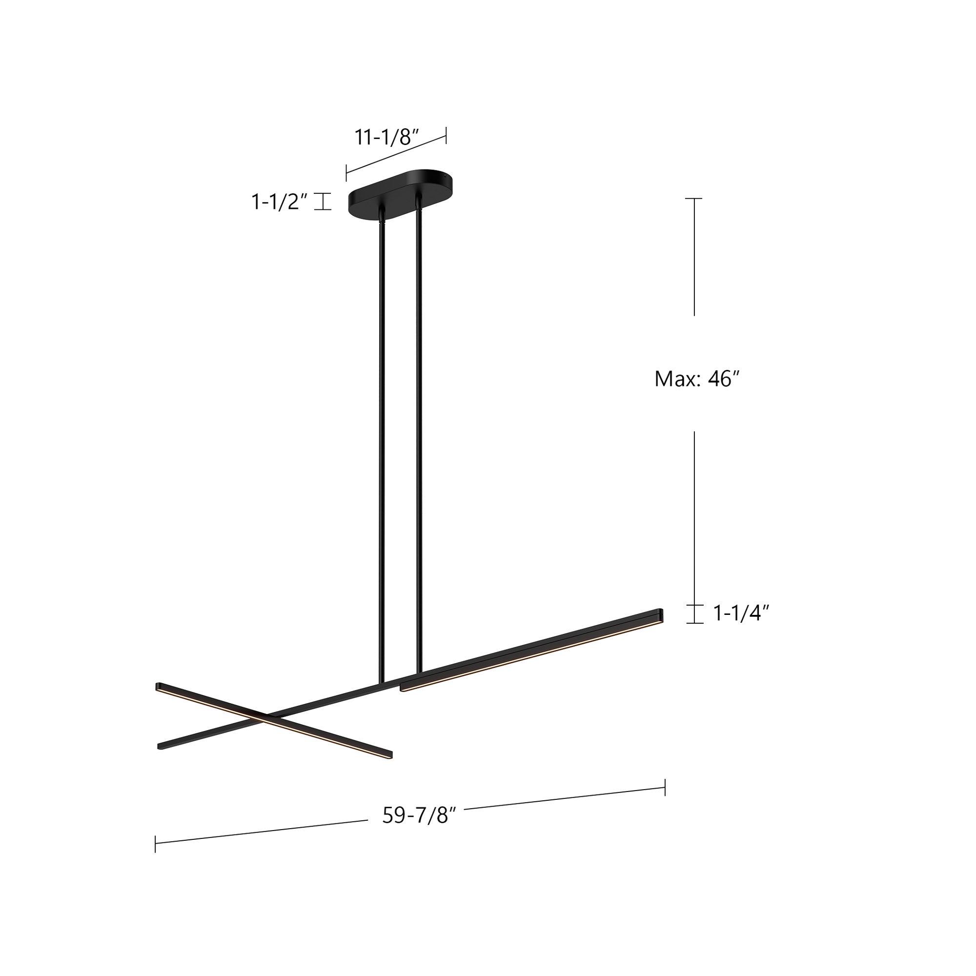 Shift 60-in Aluminum Linear Pendant