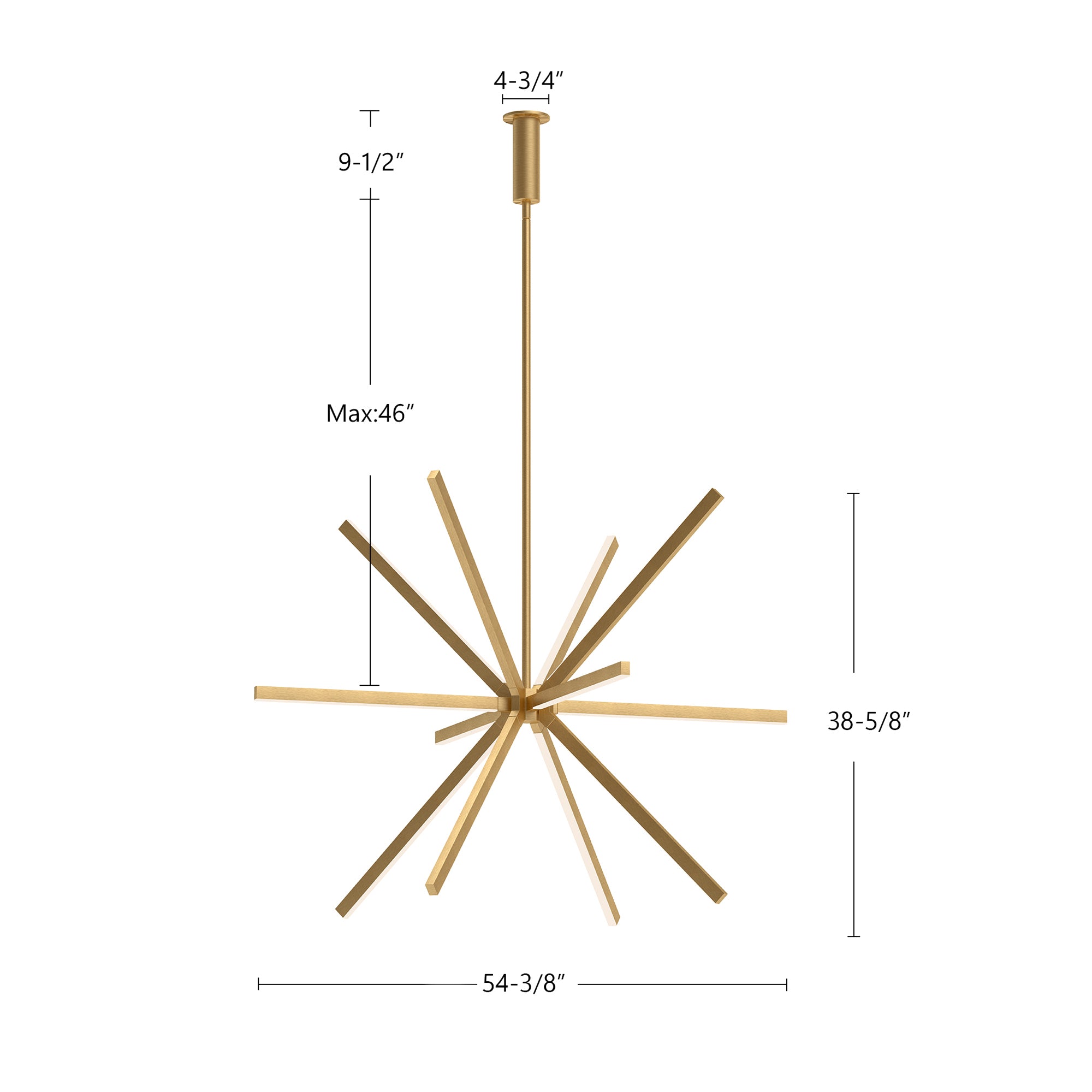 Sirius 56-in Aluminum Chandelier