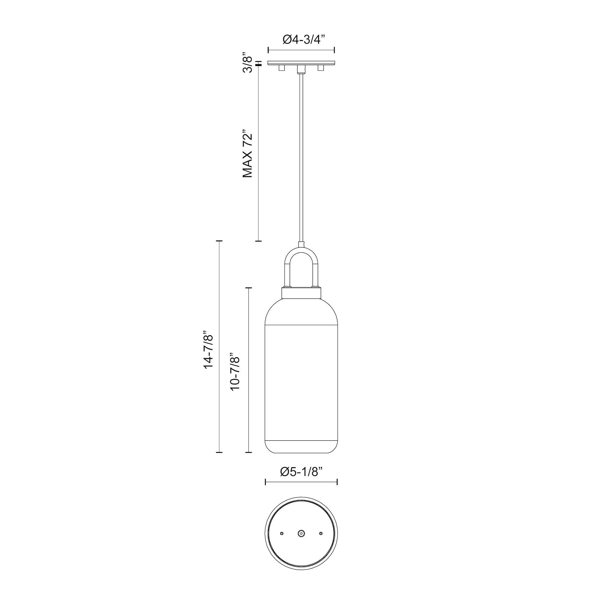 Soji 5-in Steel Pendant