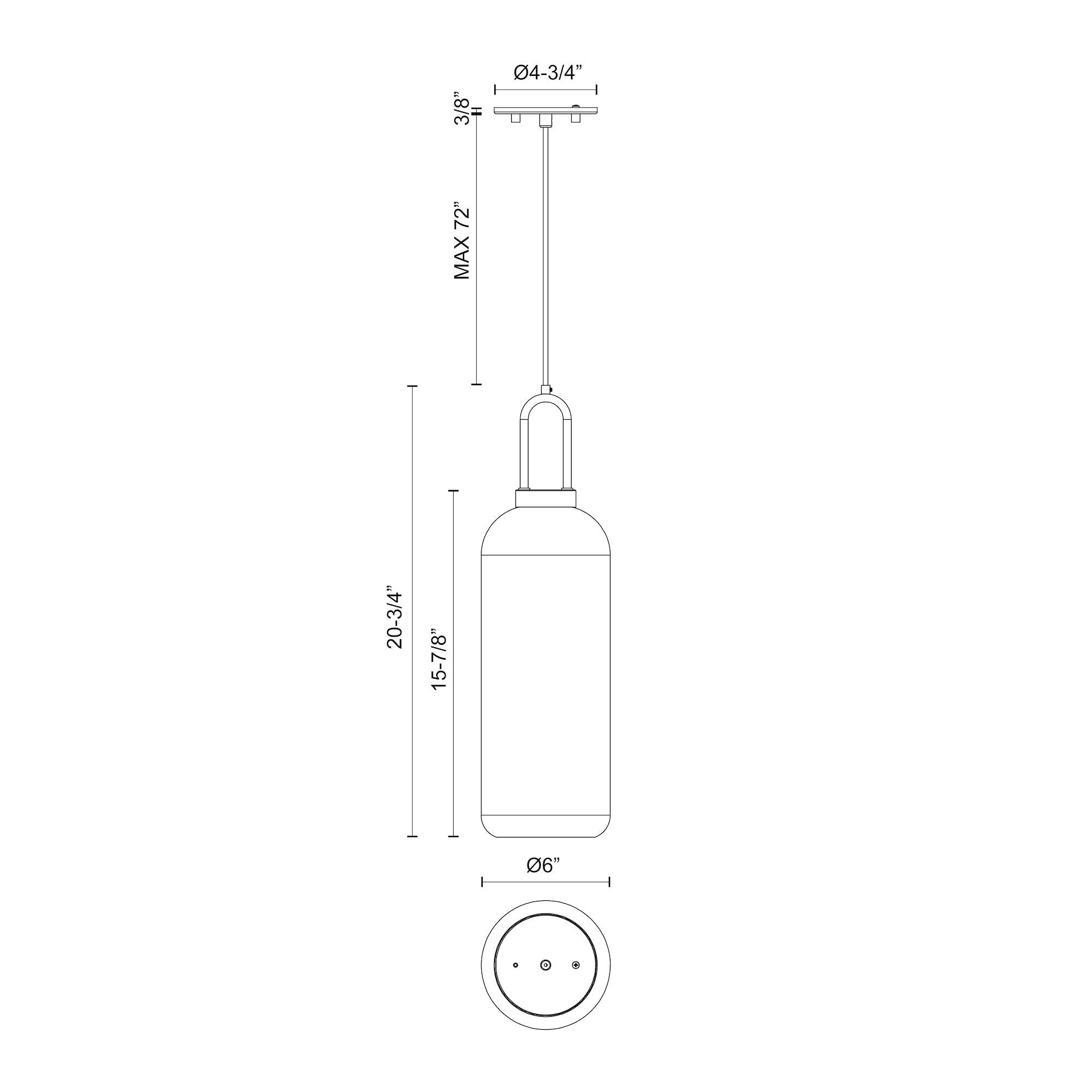 Soji 6-in Steel Pendant