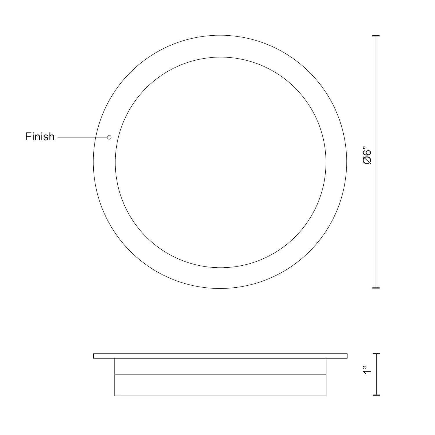 Stockton 6-in Aluminum Flush Mount