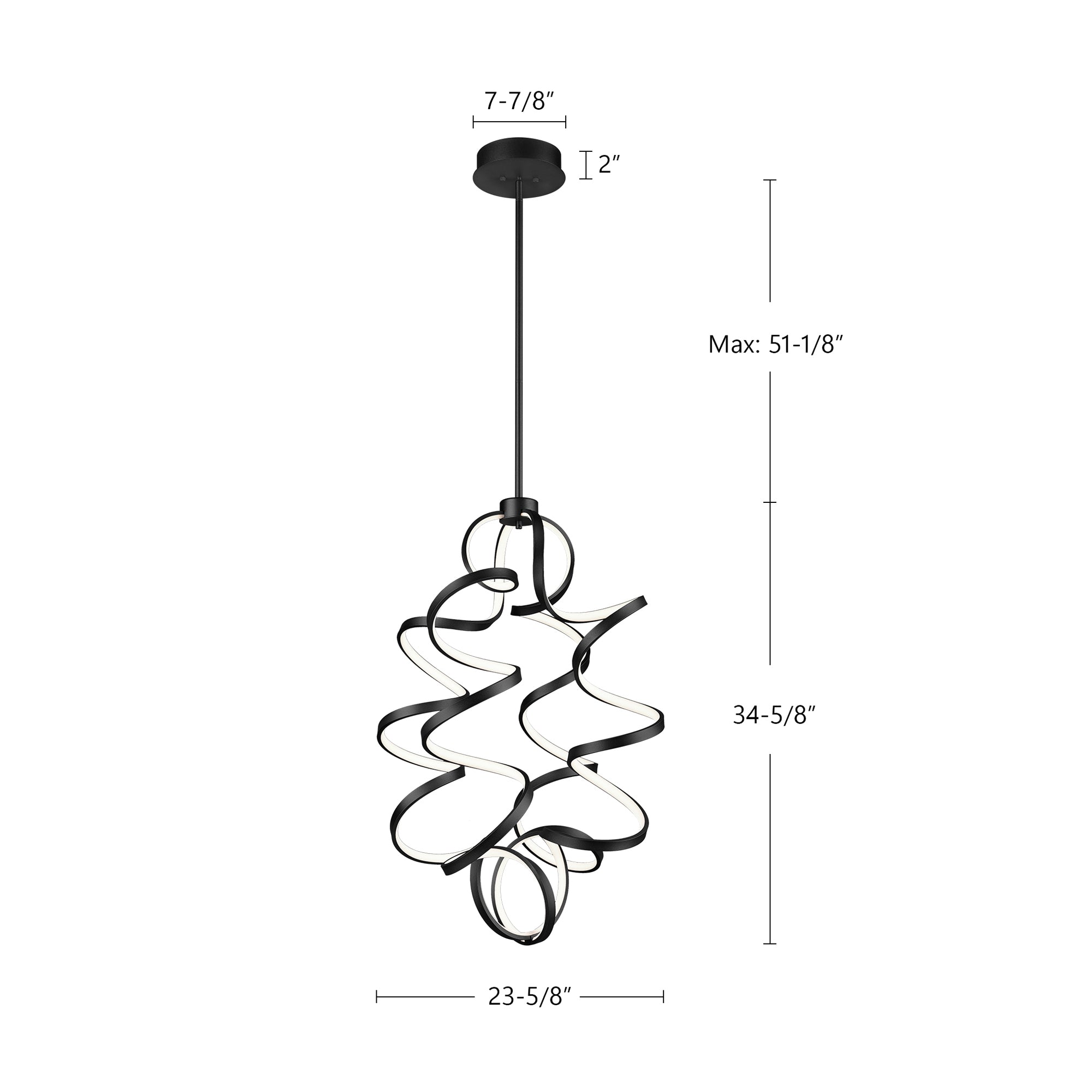 Synergy 34-in Vertical Aluminum Chandelier