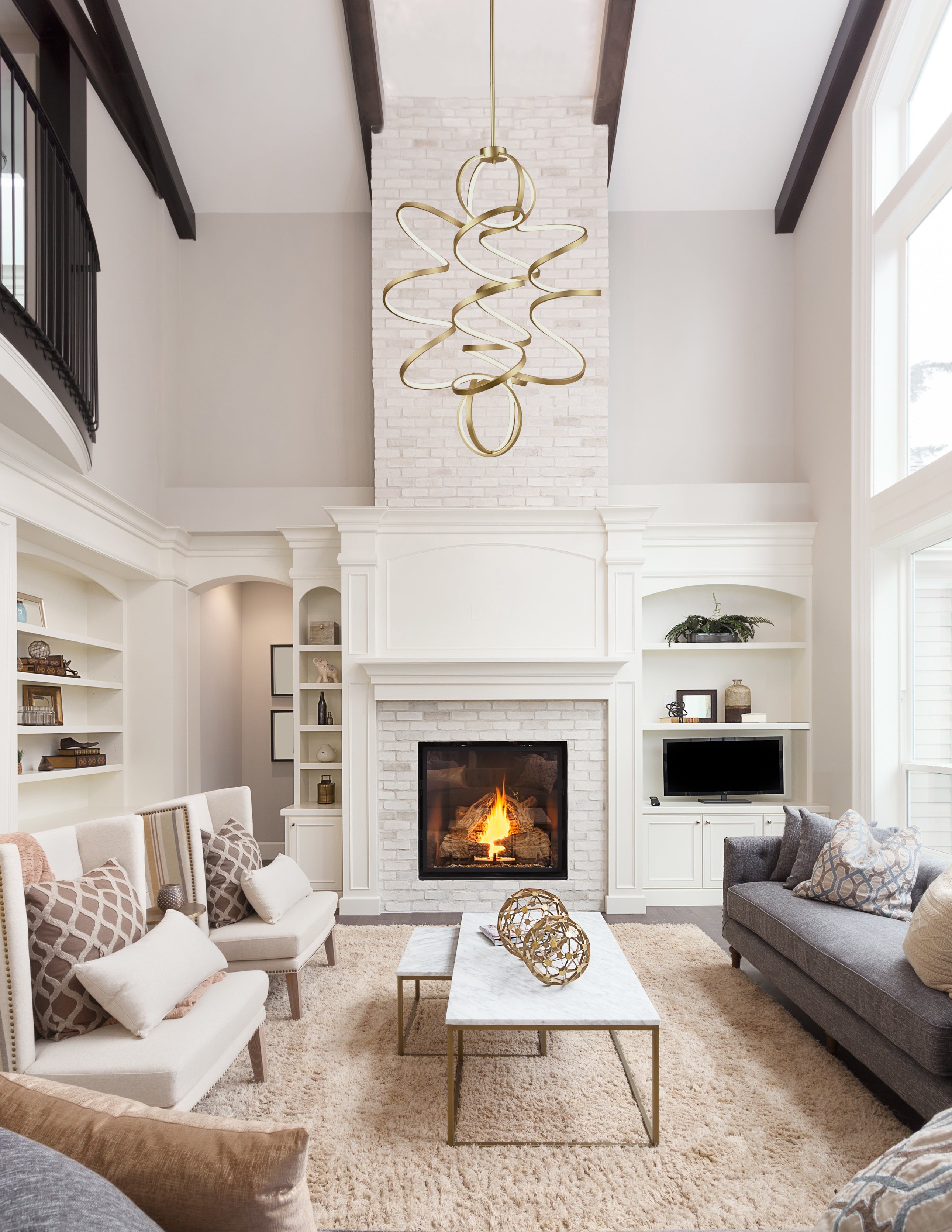 Synergy 41-in Aluminum Chandelier