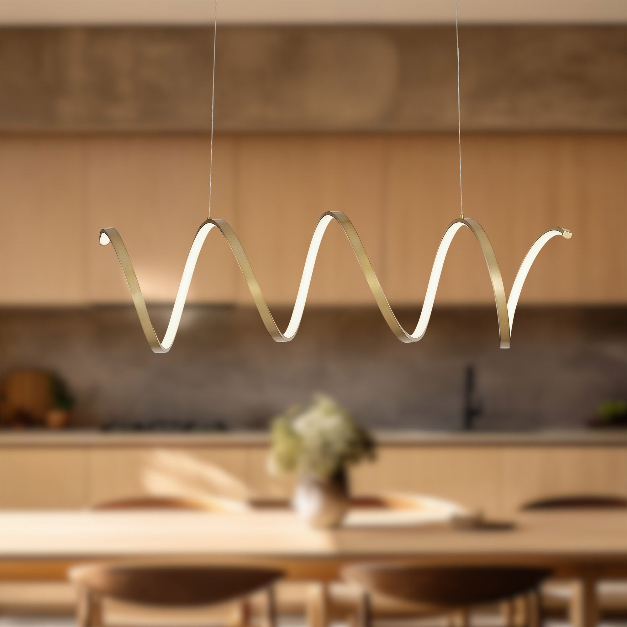 Synergy 42-in Aluminum Linear Pendant