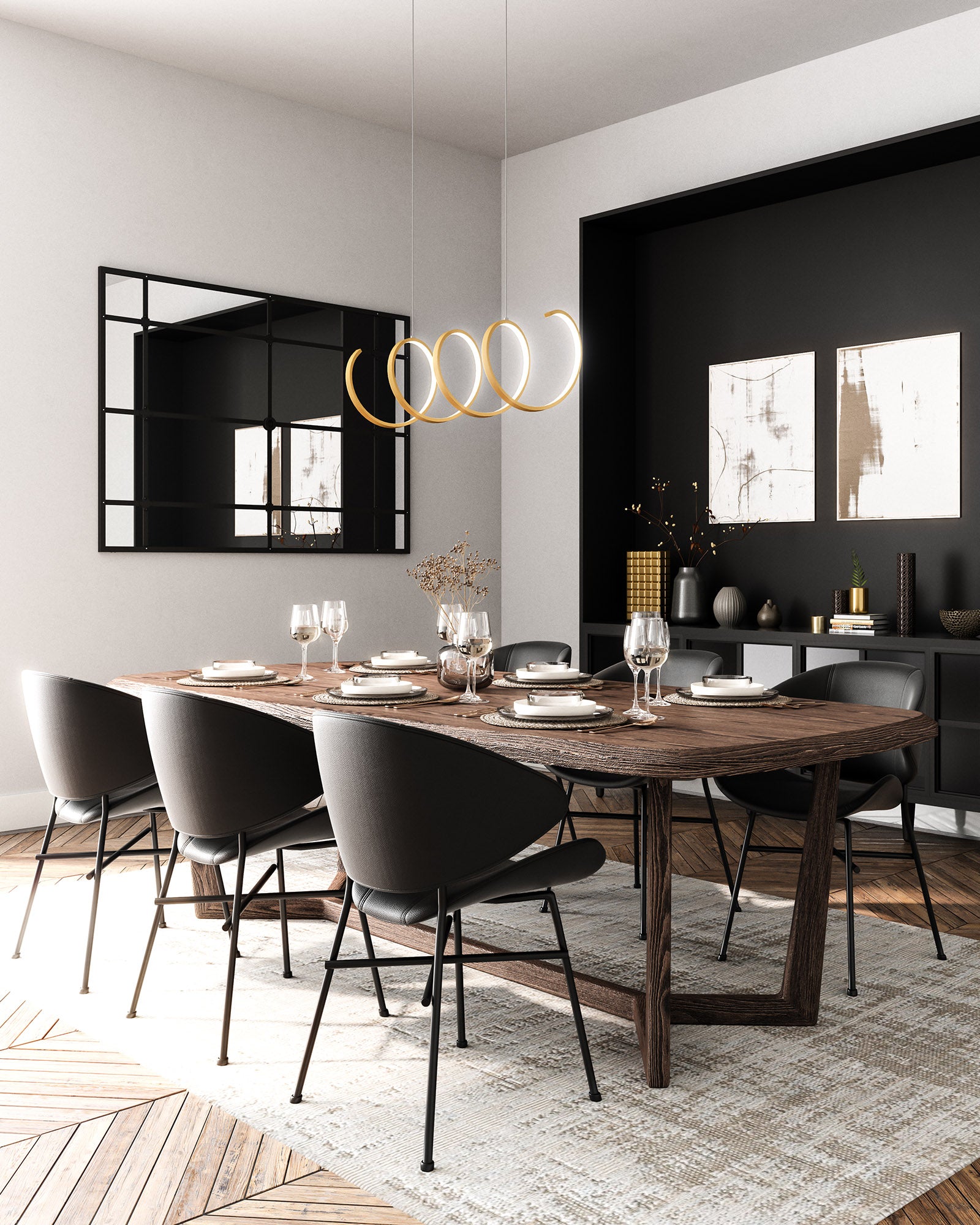 Synergy 42-in Aluminum Linear Pendant