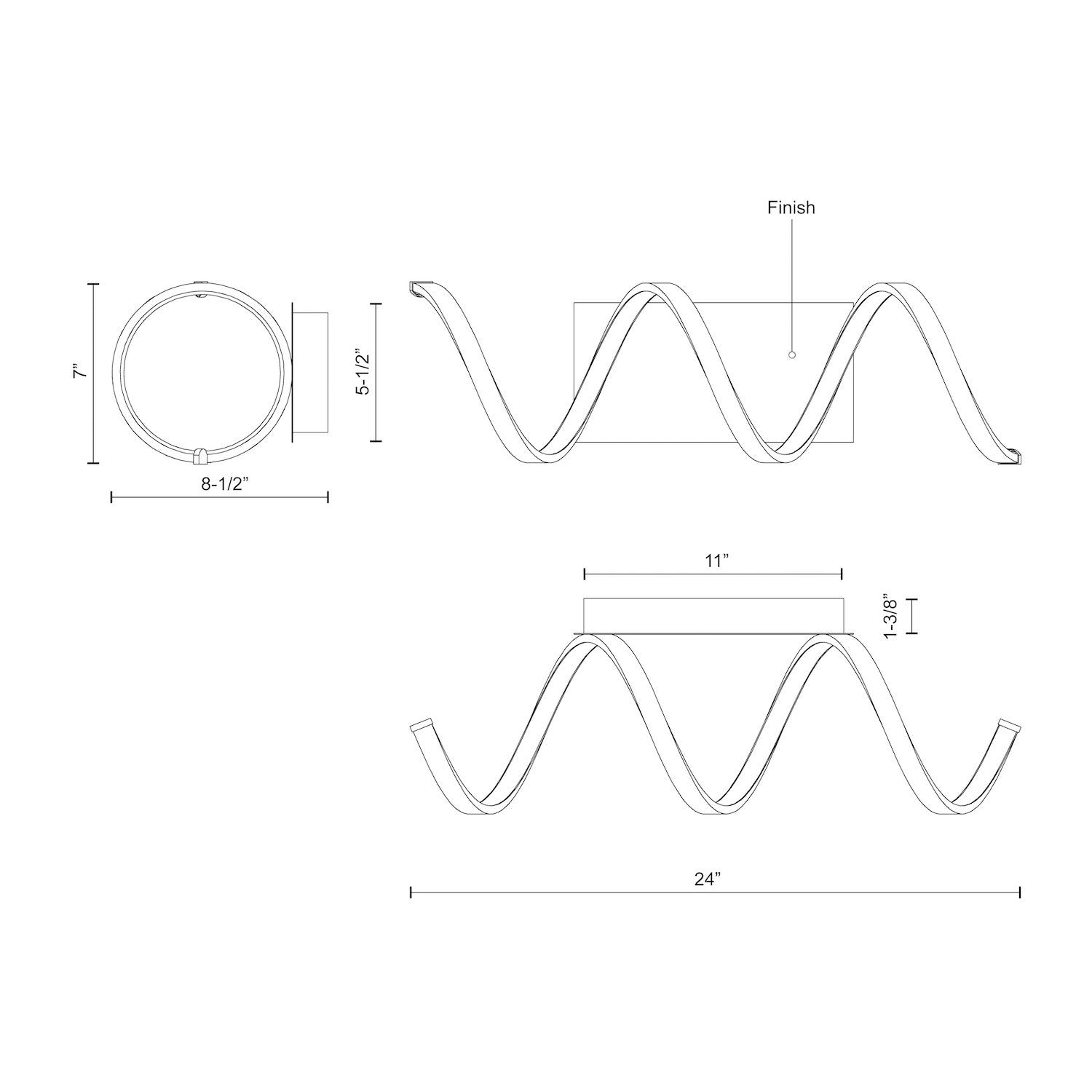 Synergy 24-in Aluminum Polymeric Material Wall Sconce