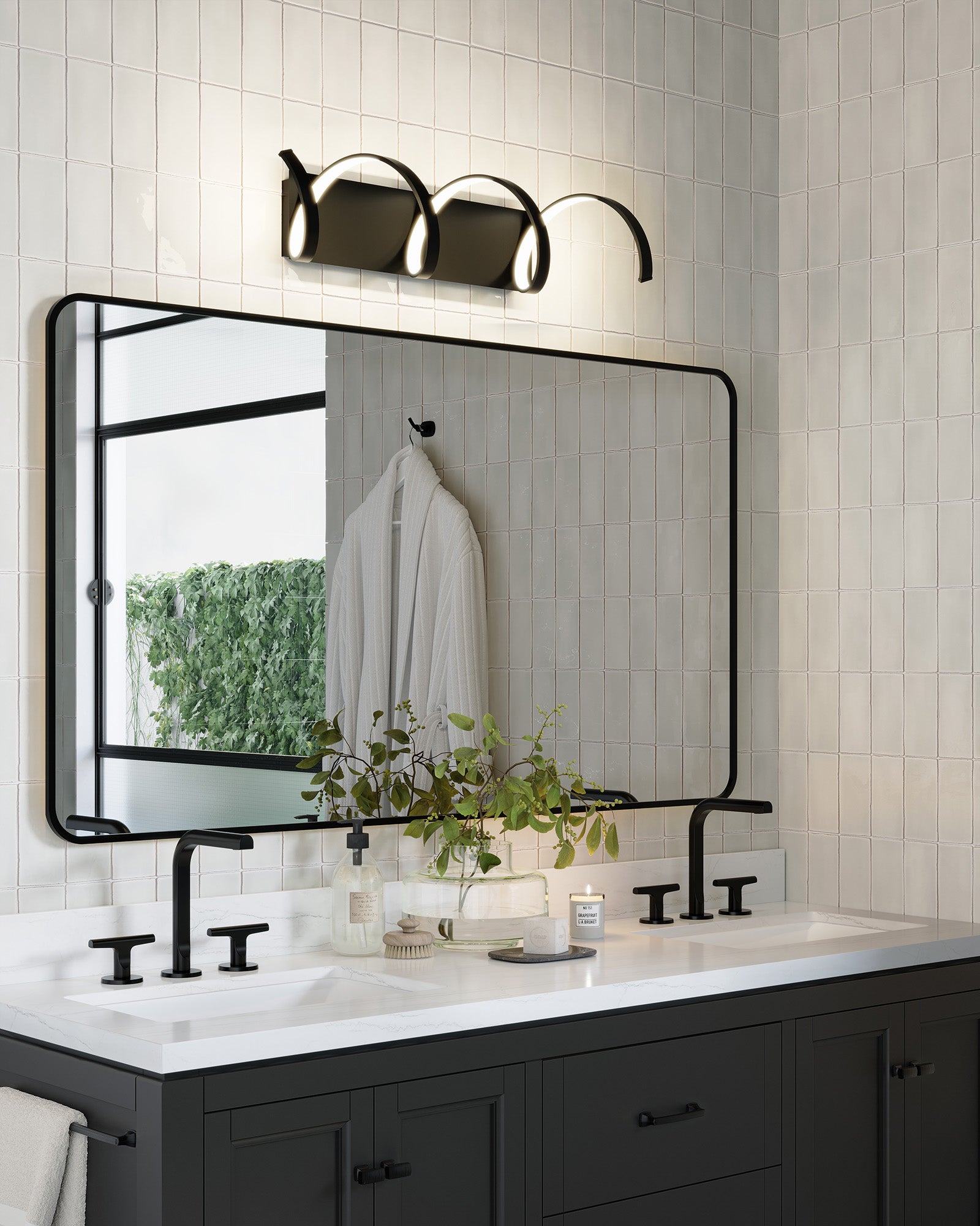 Synergy 30-in Aluminum Polymeric Material Wall Sconce