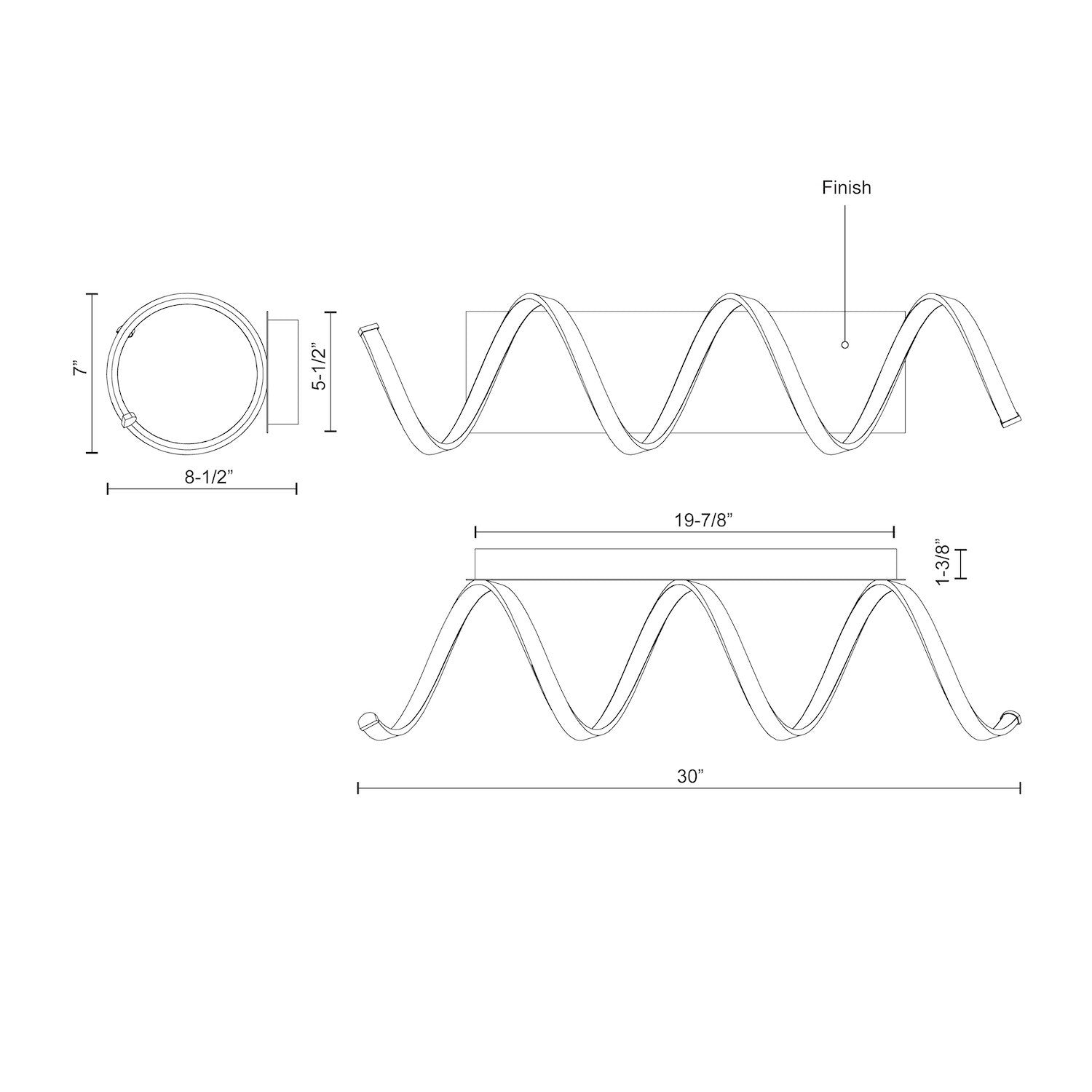 Synergy 30-in Aluminum Polymeric Material Wall Sconce