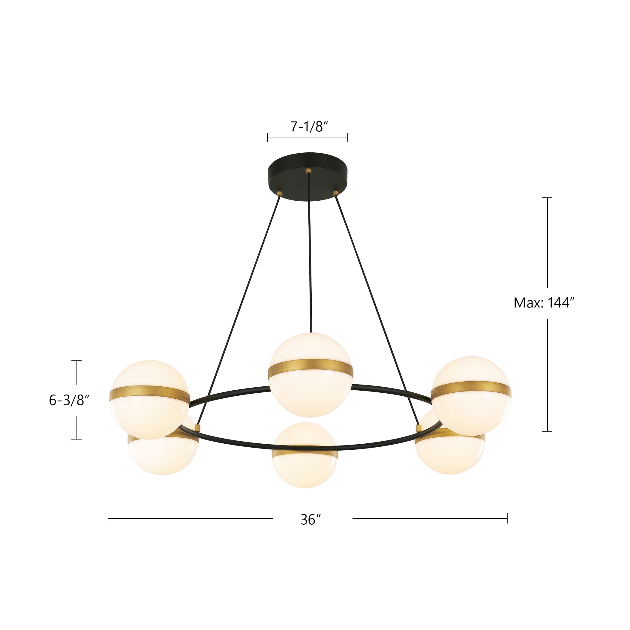 Tagliato 36-in Steel Chandelier