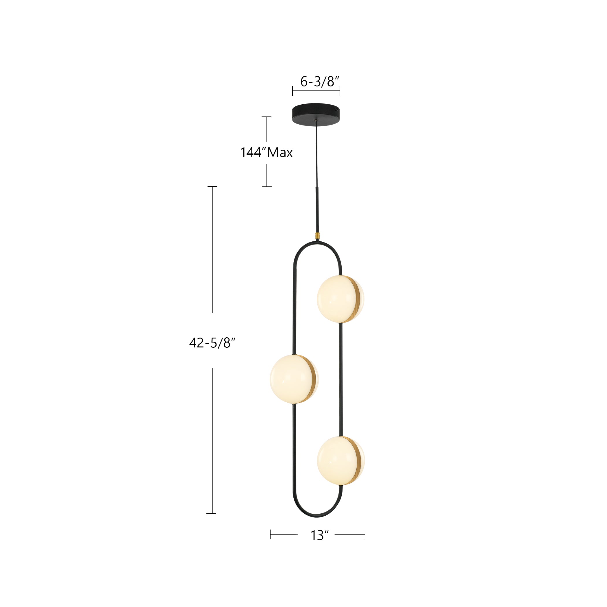 Tagliato 3 Head Steel Pendant