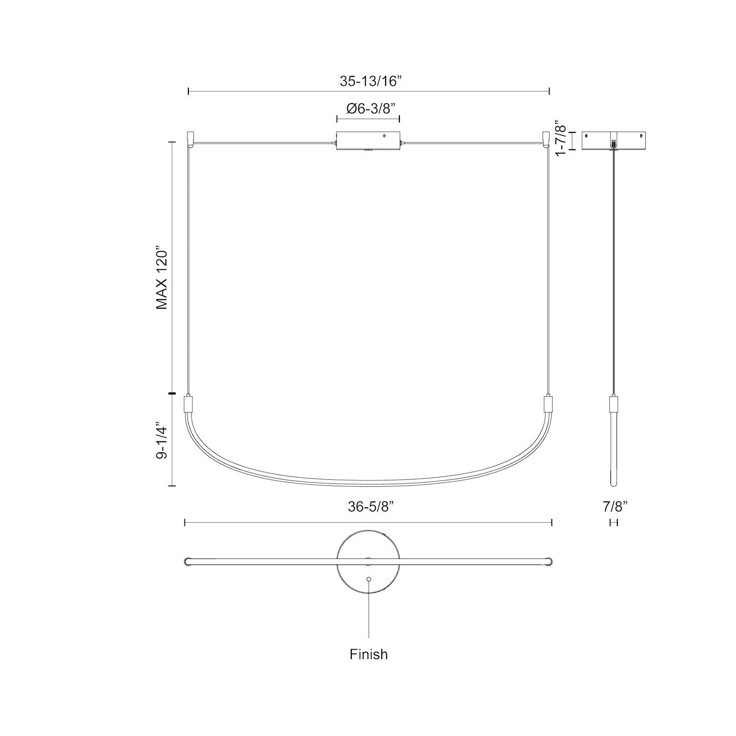 Talis 36-in Aluminum Linear Pendant