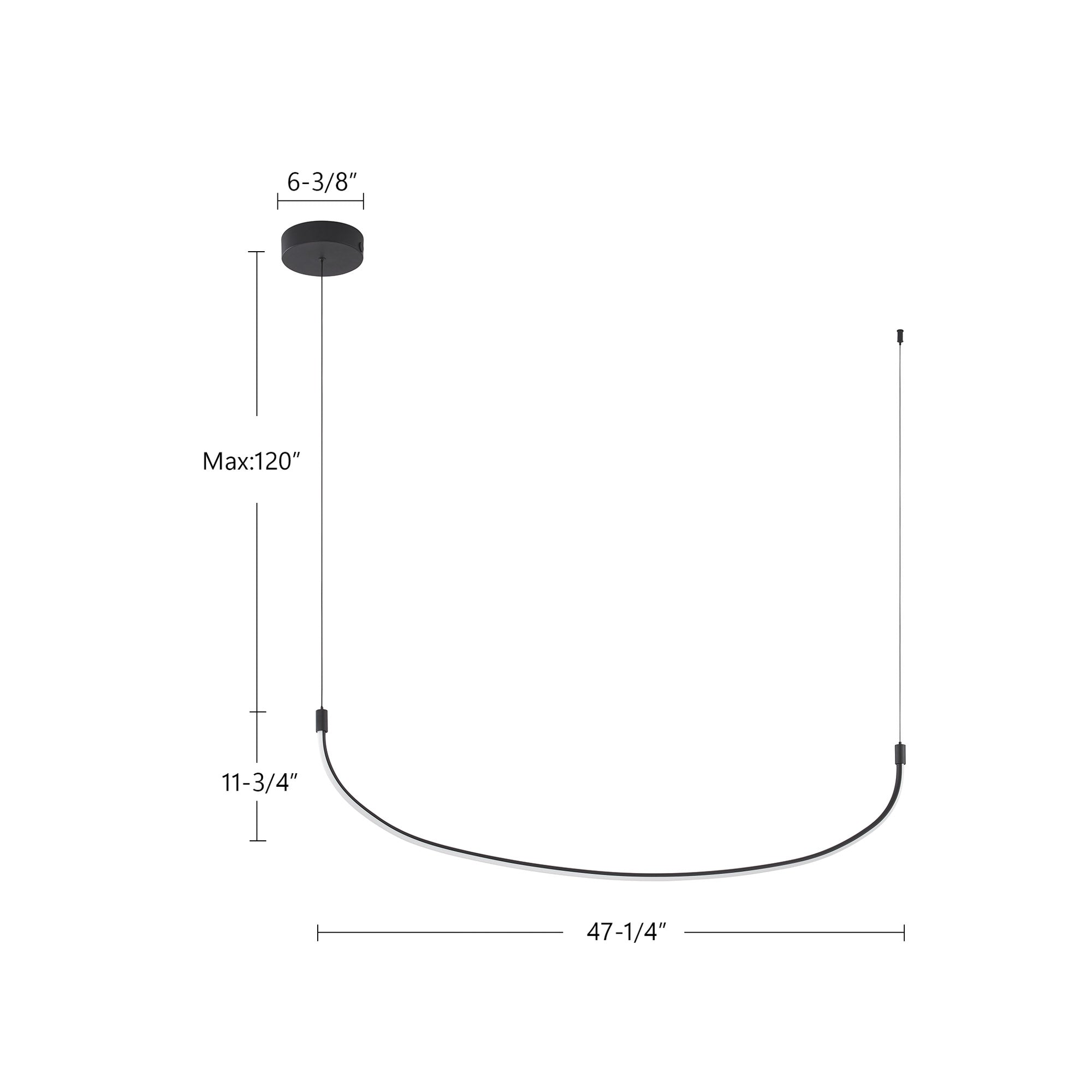 Talis 48-in Aluminum Linear Pendant