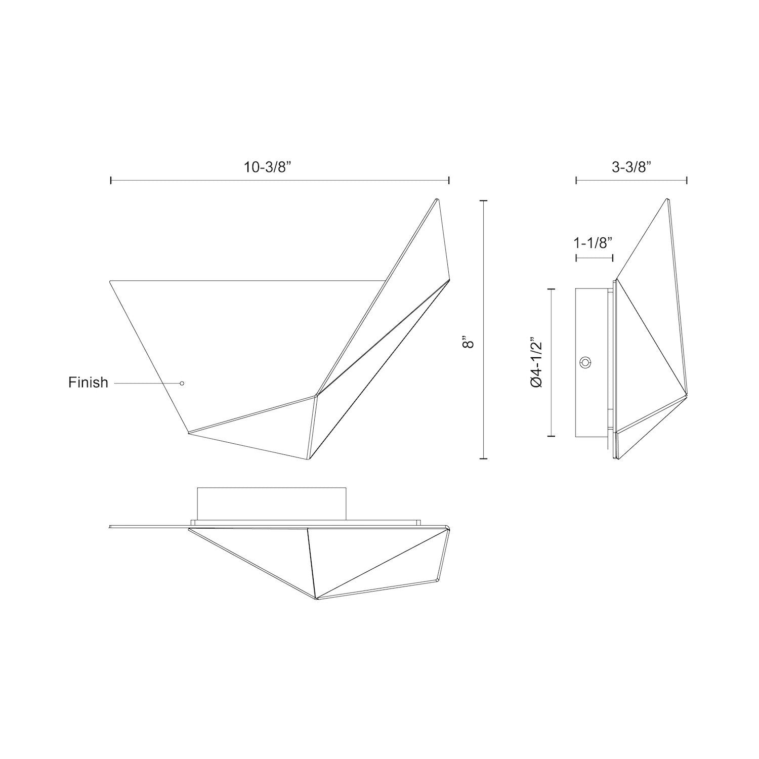 Taro 10-in Aluminum Acrylic Wall Sconce
