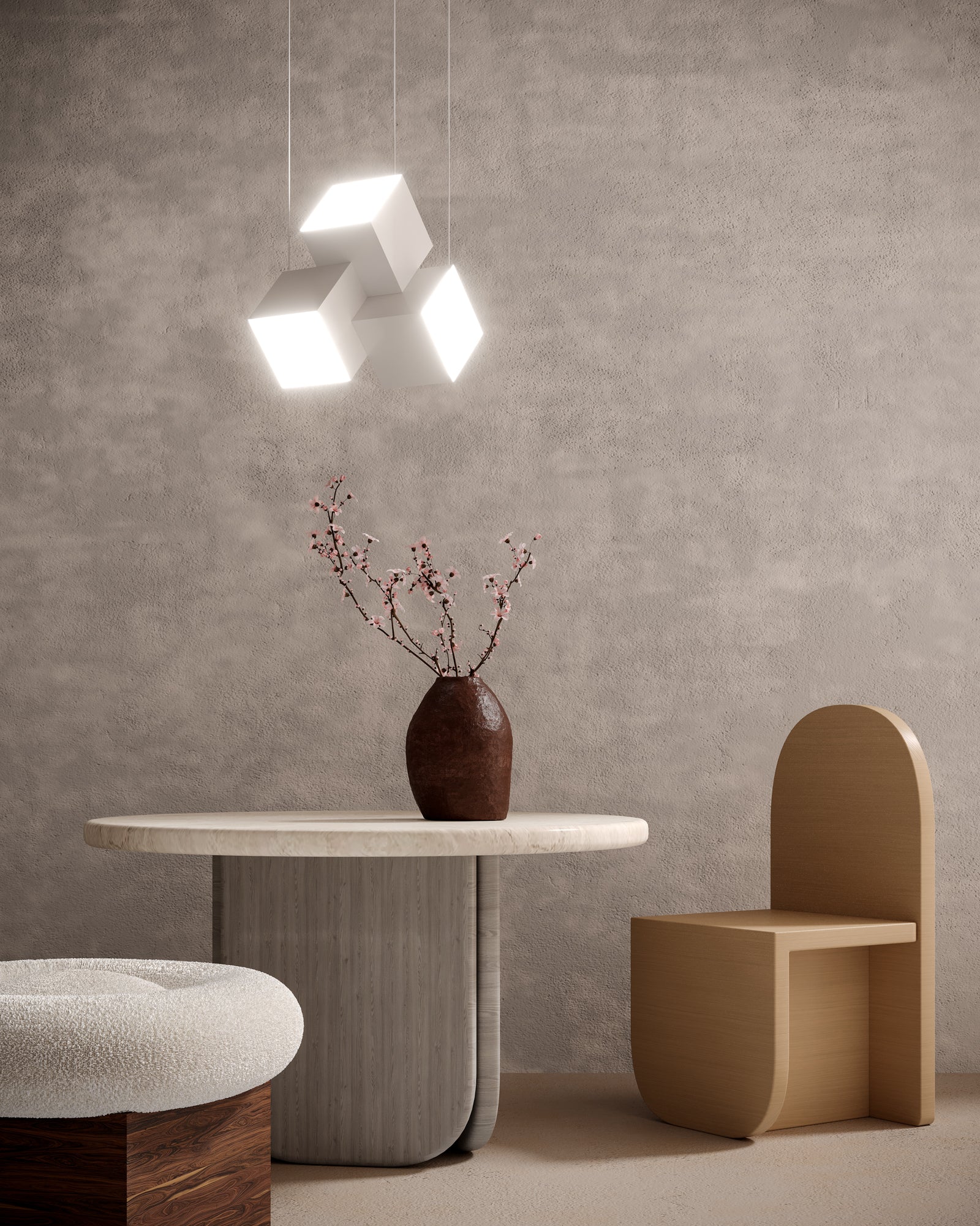 tetra-16-in-steel-pendant