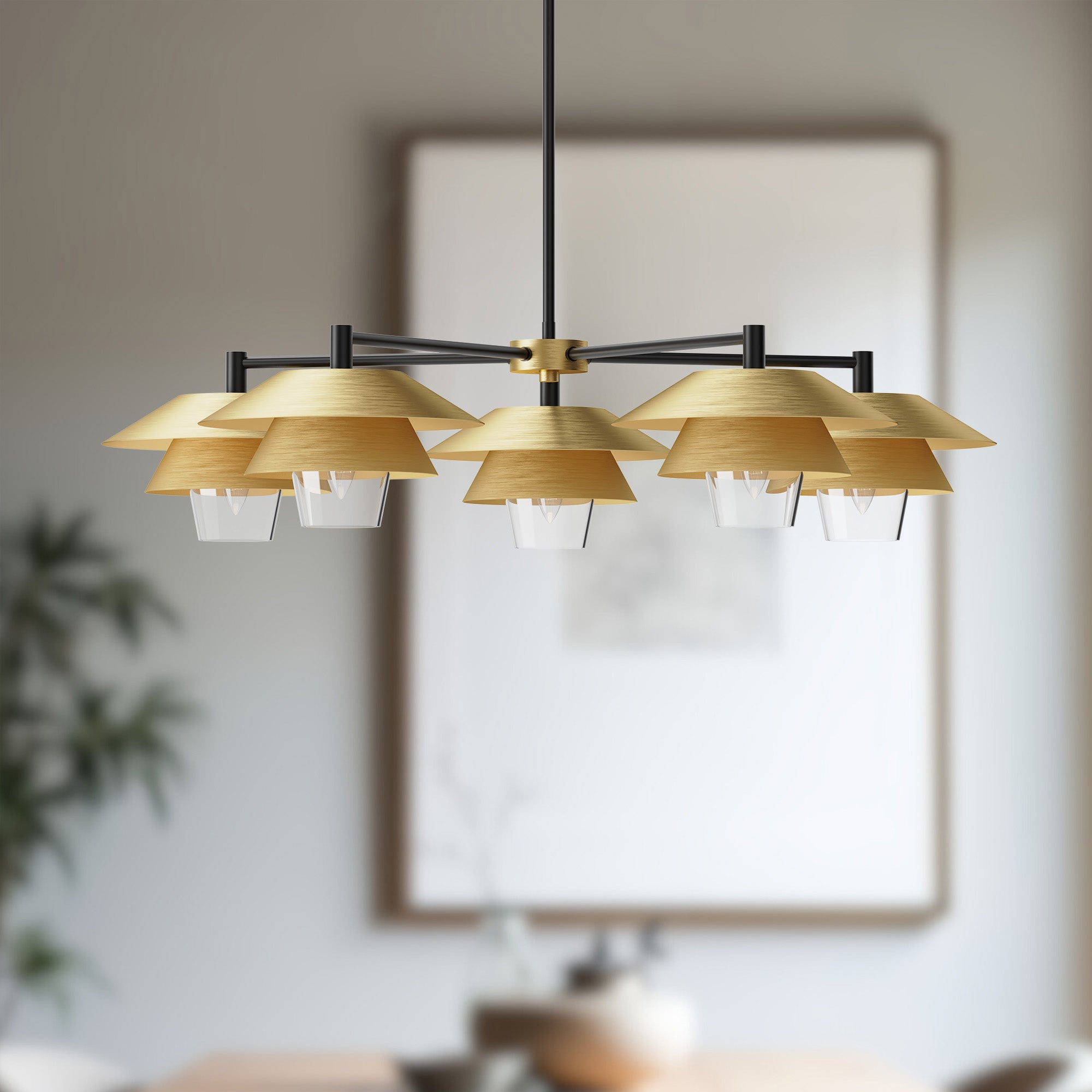 Tetsu 38-in Steel Chandelier