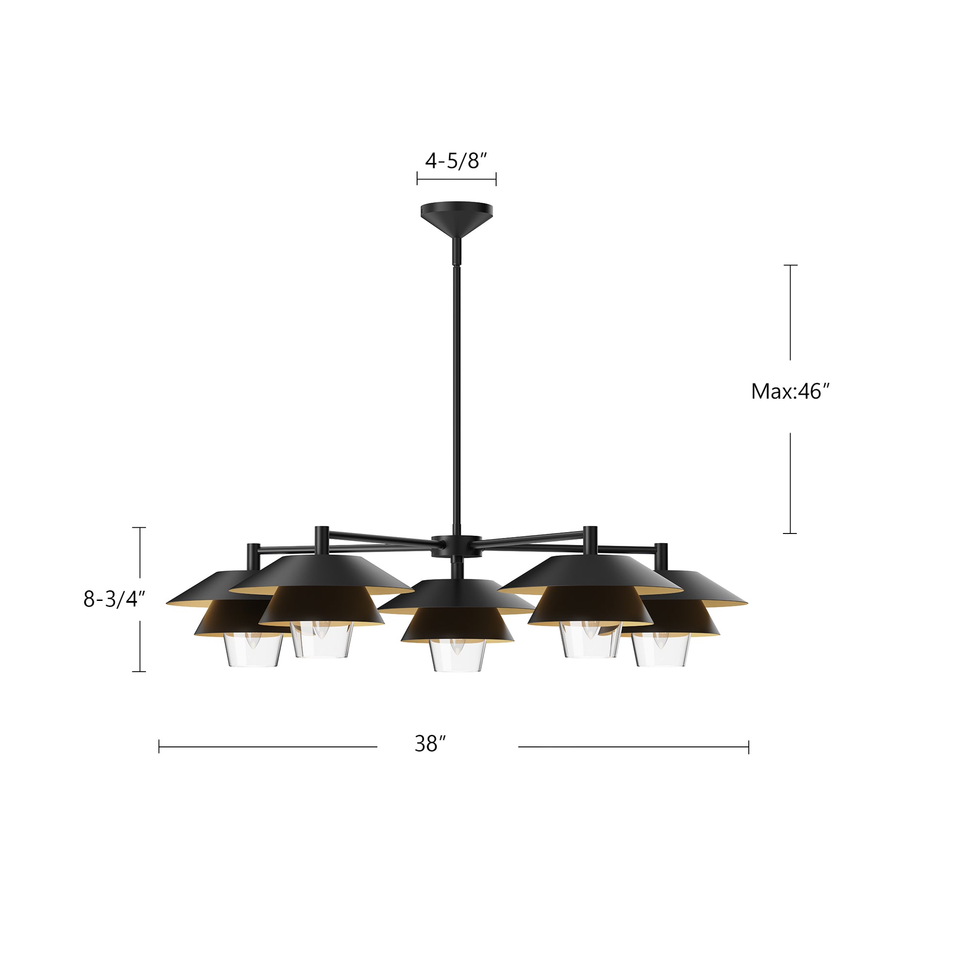Tetsu 38-in Steel Chandelier