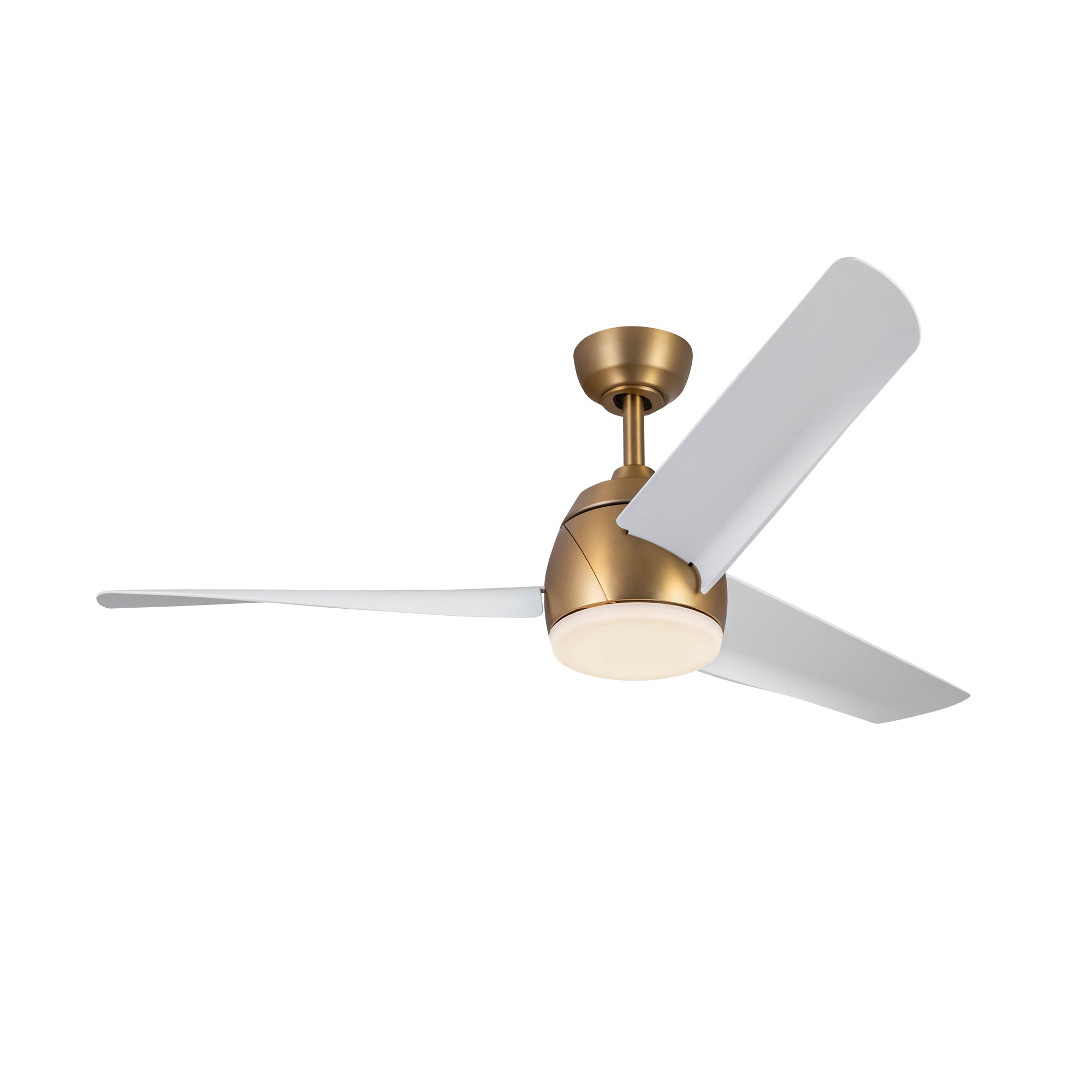 Thalia 54-in Brushed Gold and Matte White Reversible AC LED Ceiling Fan