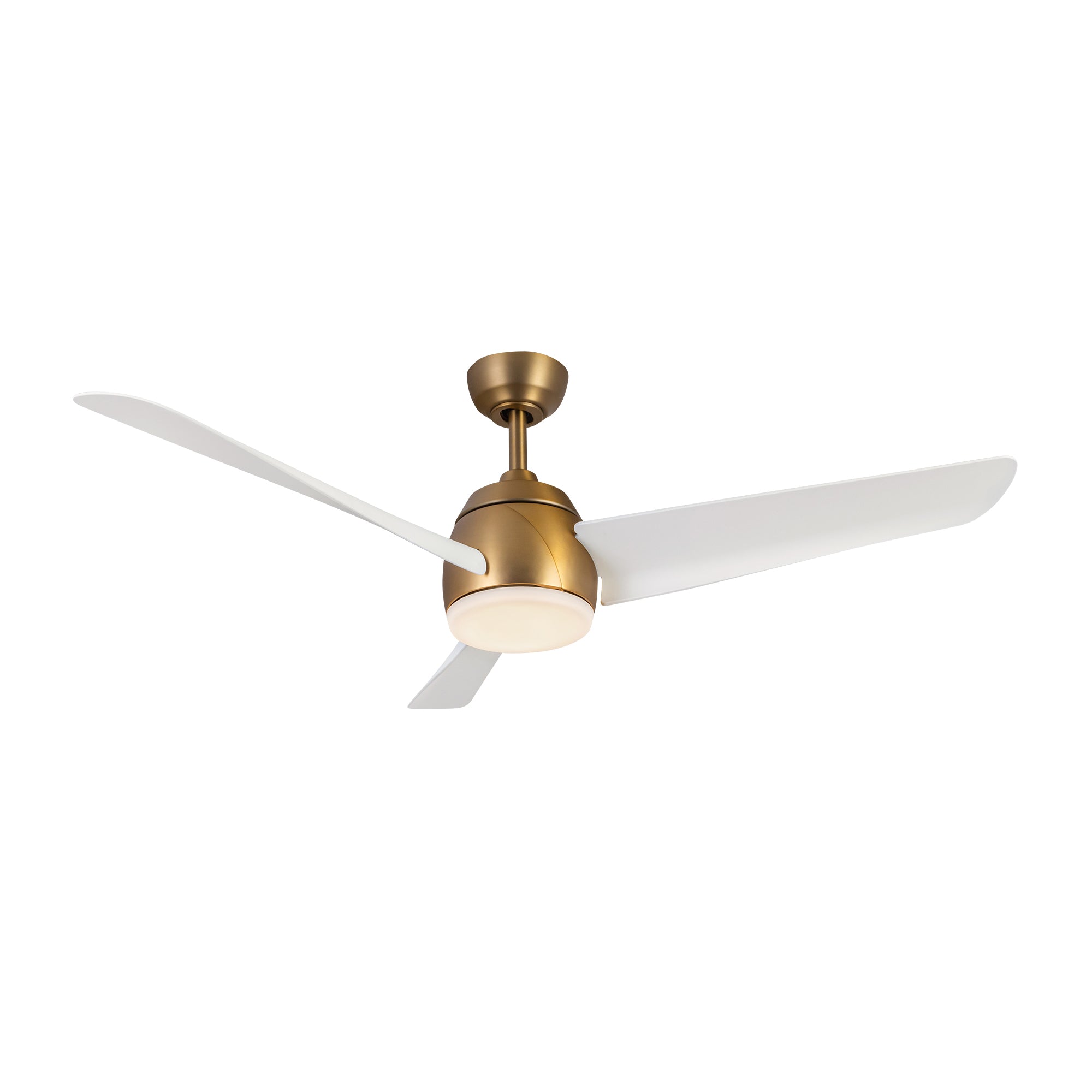 Thalia 54-in Brushed Gold and Matte White Reversible AC LED Ceiling Fan