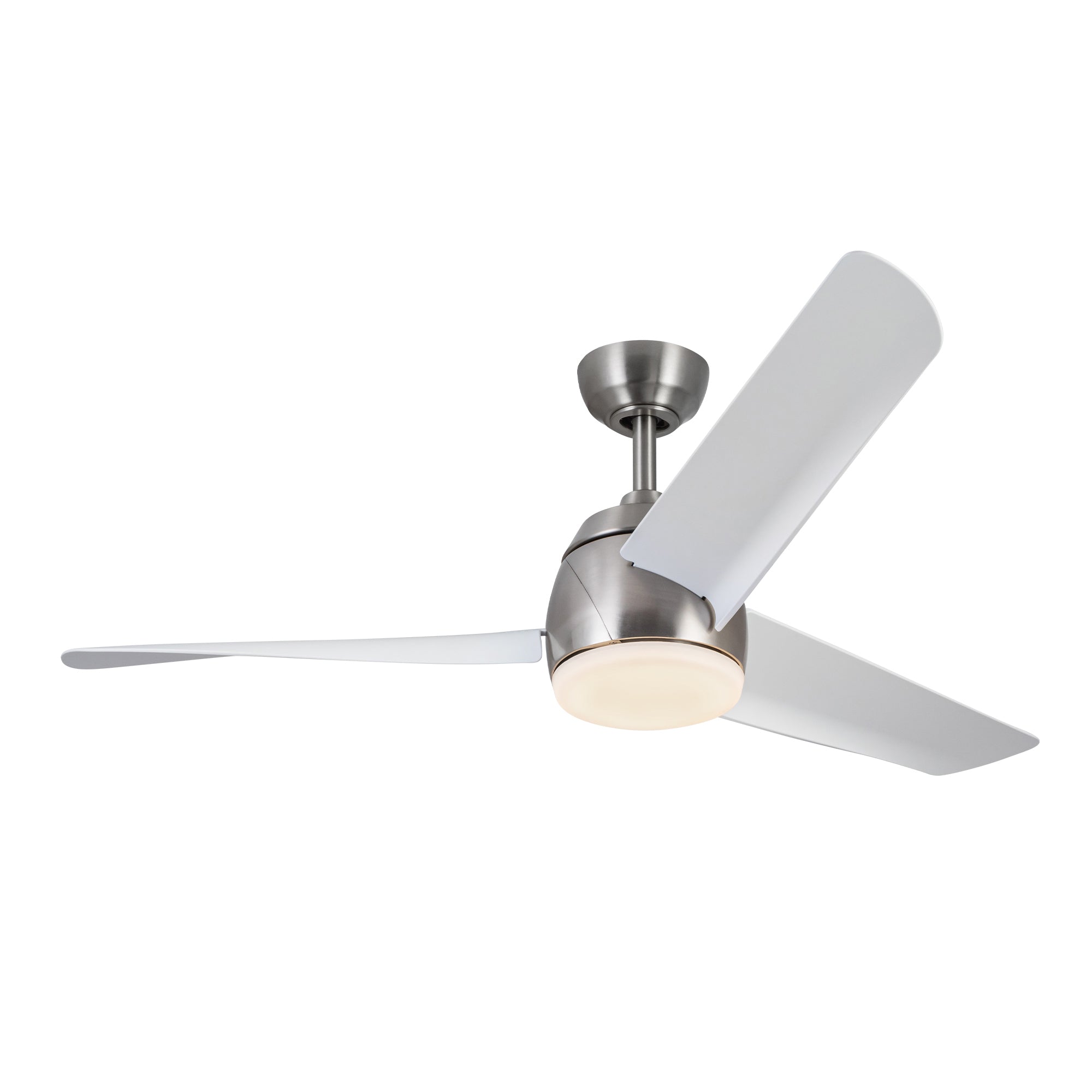 Thalia 54-in Brushed Nickel and Matte White Reversible AC LED Ceiling Fan