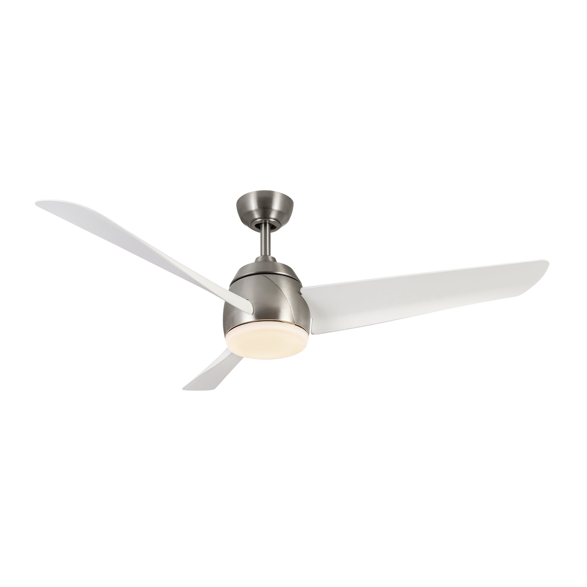 Thalia 54-in Brushed Nickel and Matte White Reversible AC LED Ceiling Fan