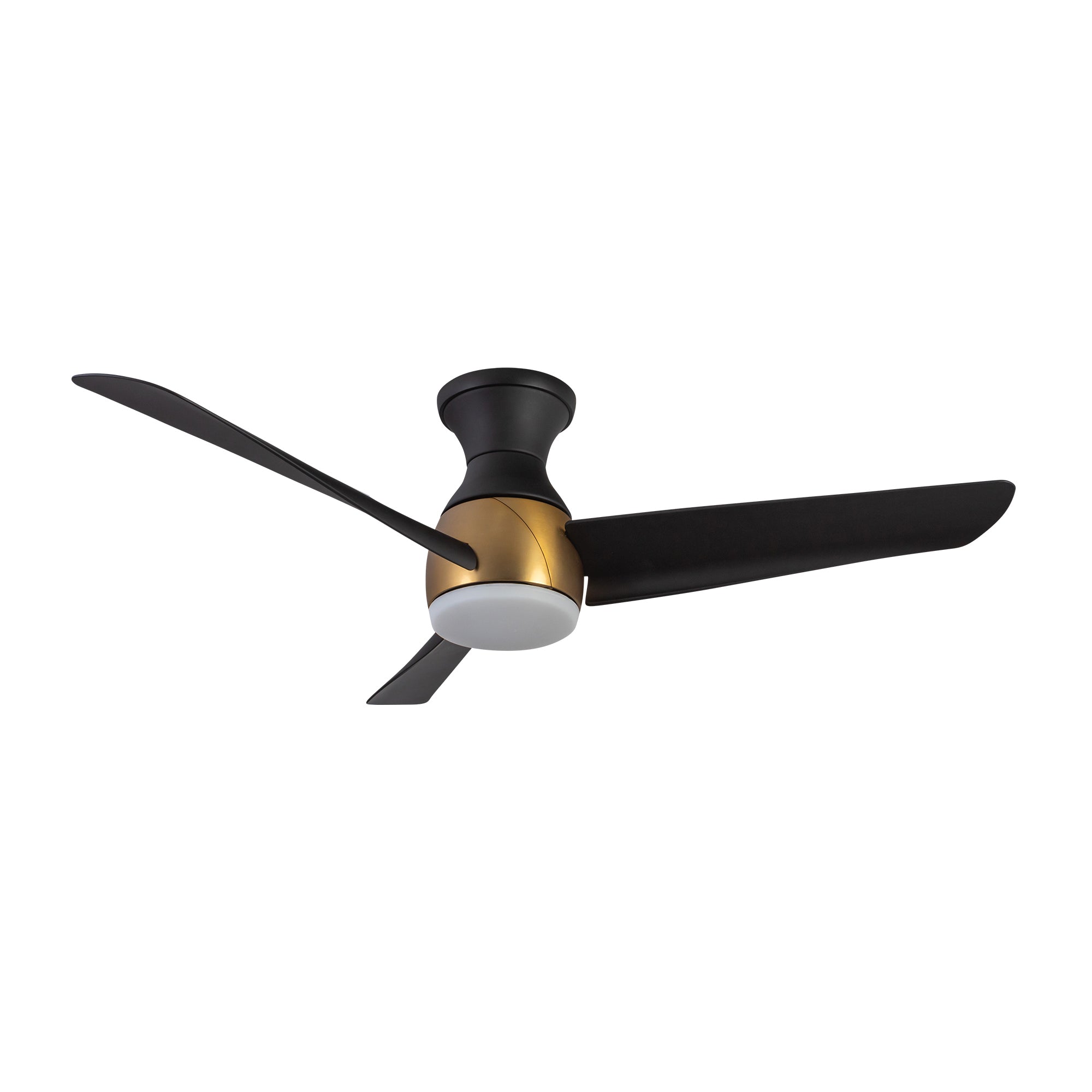 Thalia 54-in Brushed Gold and Matte Black Damp-Rated Dimmable LED Hugger Fan