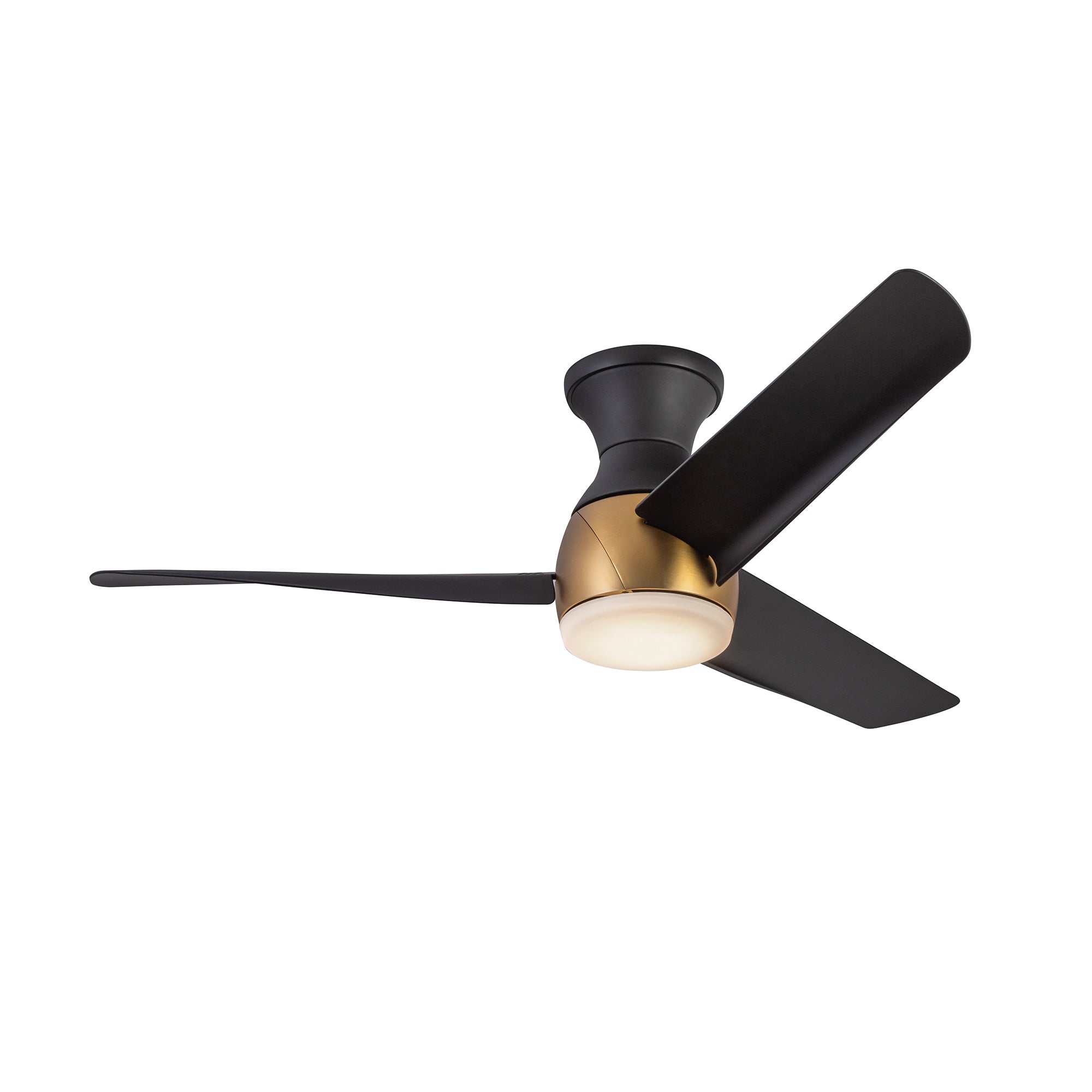 Thalia 54-in Brushed Gold and Matte Black Damp-Rated Dimmable LED Hugger Fan