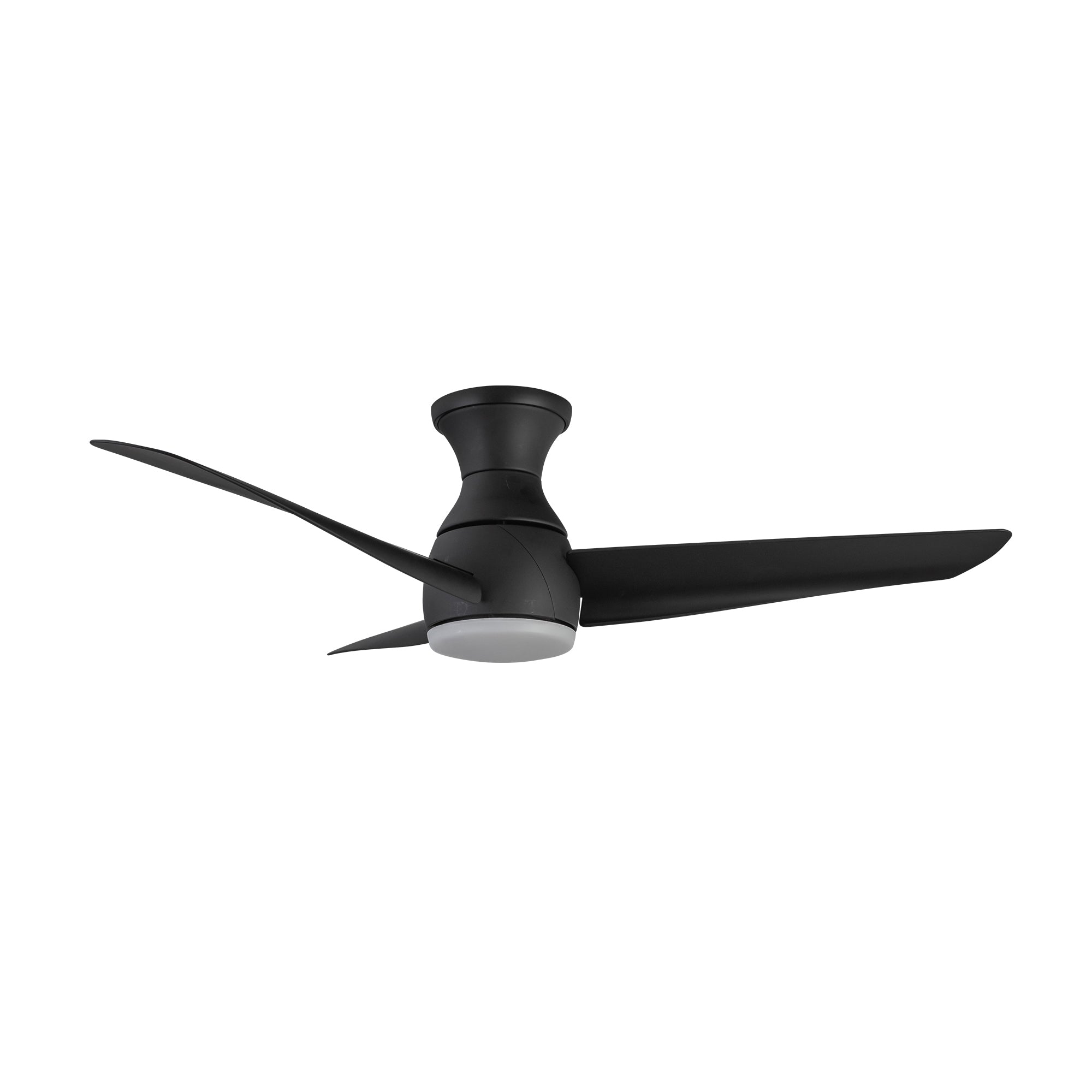 Thalia 54-in Matte Black Damp-Rated Dimmable LED Hugger Fan