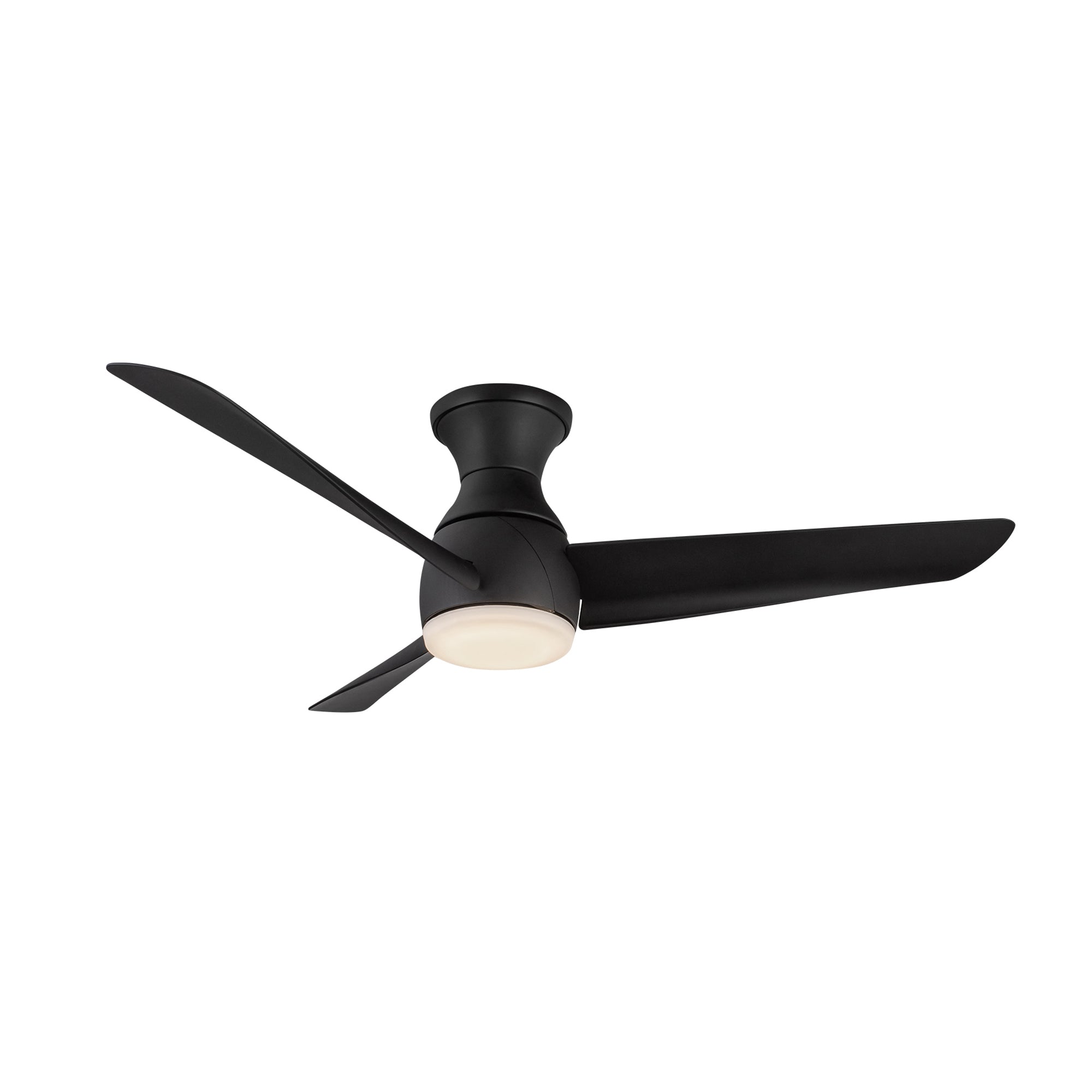Thalia 54-in Matte Black Damp-Rated Dimmable LED Hugger Fan