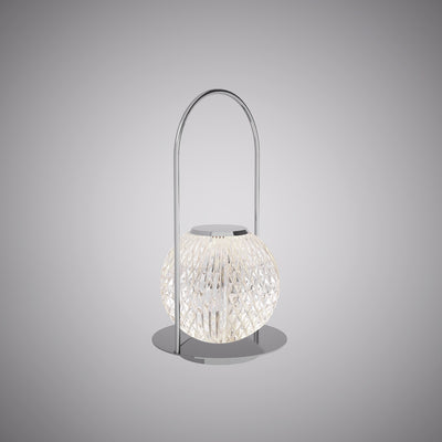 Maria Chrome Rechargeable Portable Table Lamp with IP45 Rating
