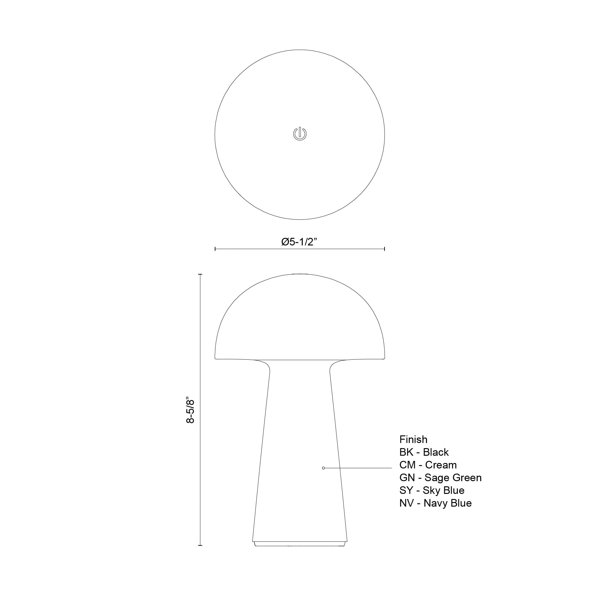 Asher 8-in Polymeric Material Table Lamp